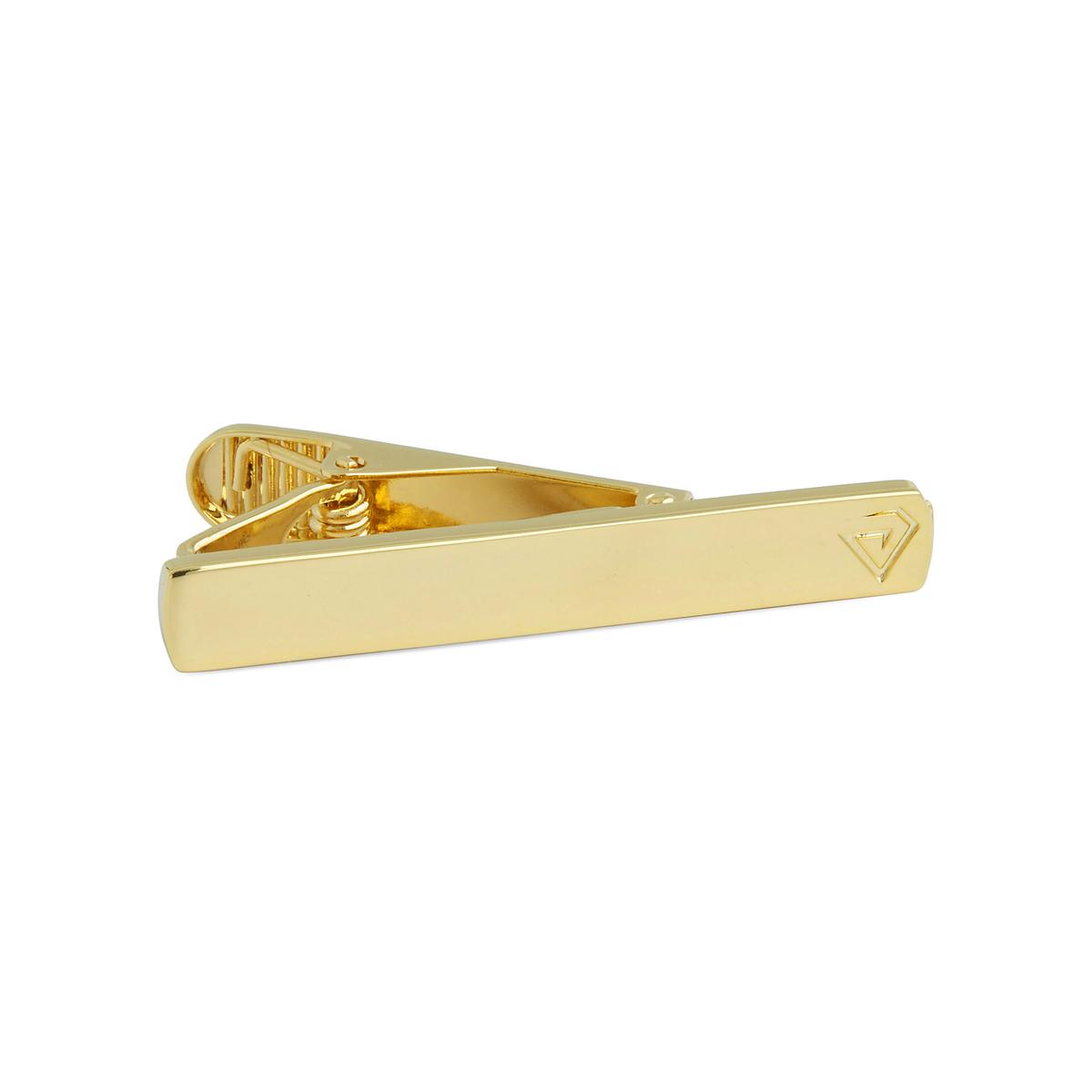 Corto fermacravatta dorato con puntini neri in argento 925 Corto fermacravatta dorato con puntini neri in argento 925