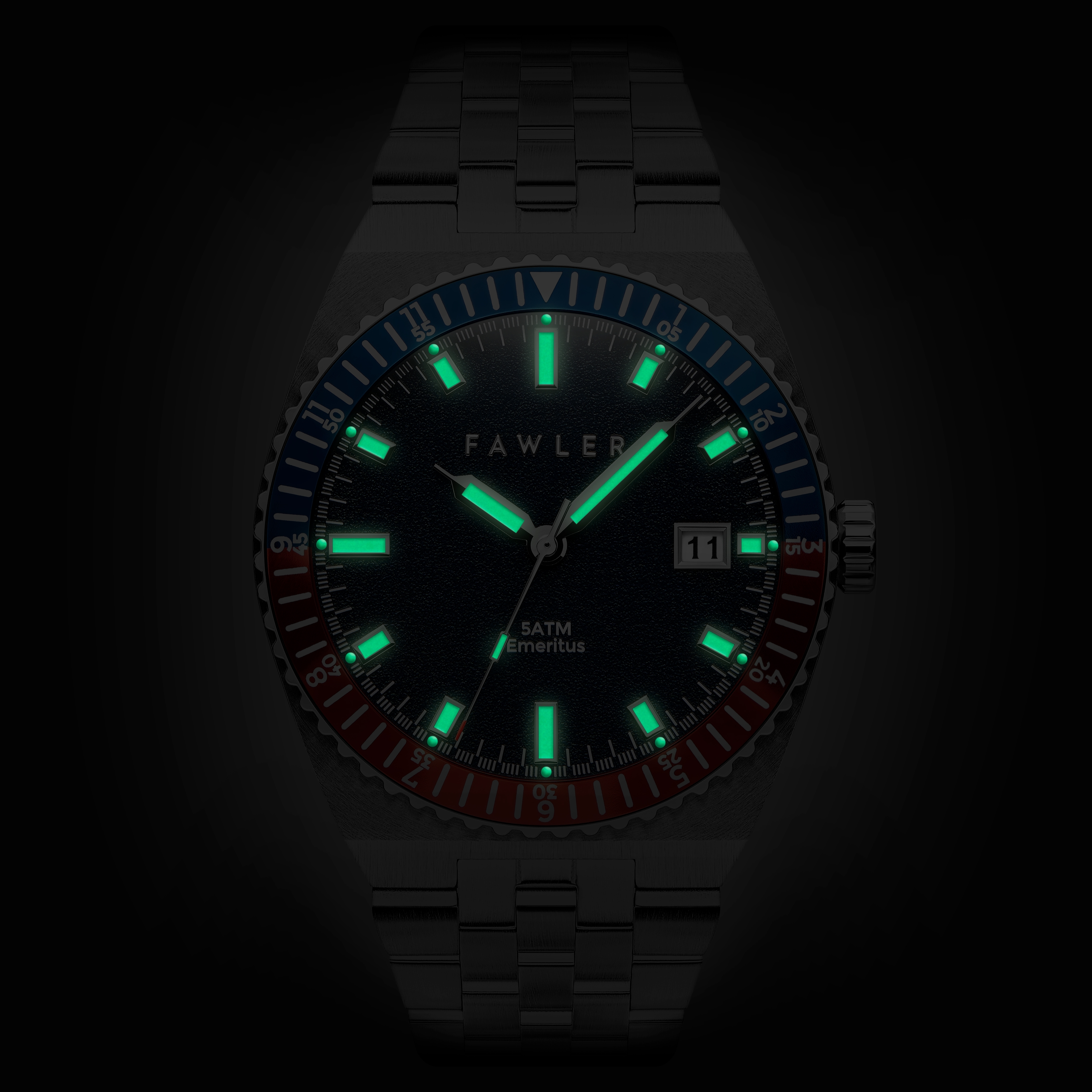 Emeritus | Blue and Red Bezel Stainless Steel Watch - 2