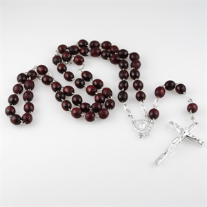Dark Wooden Rosary - Halskæde - 1
