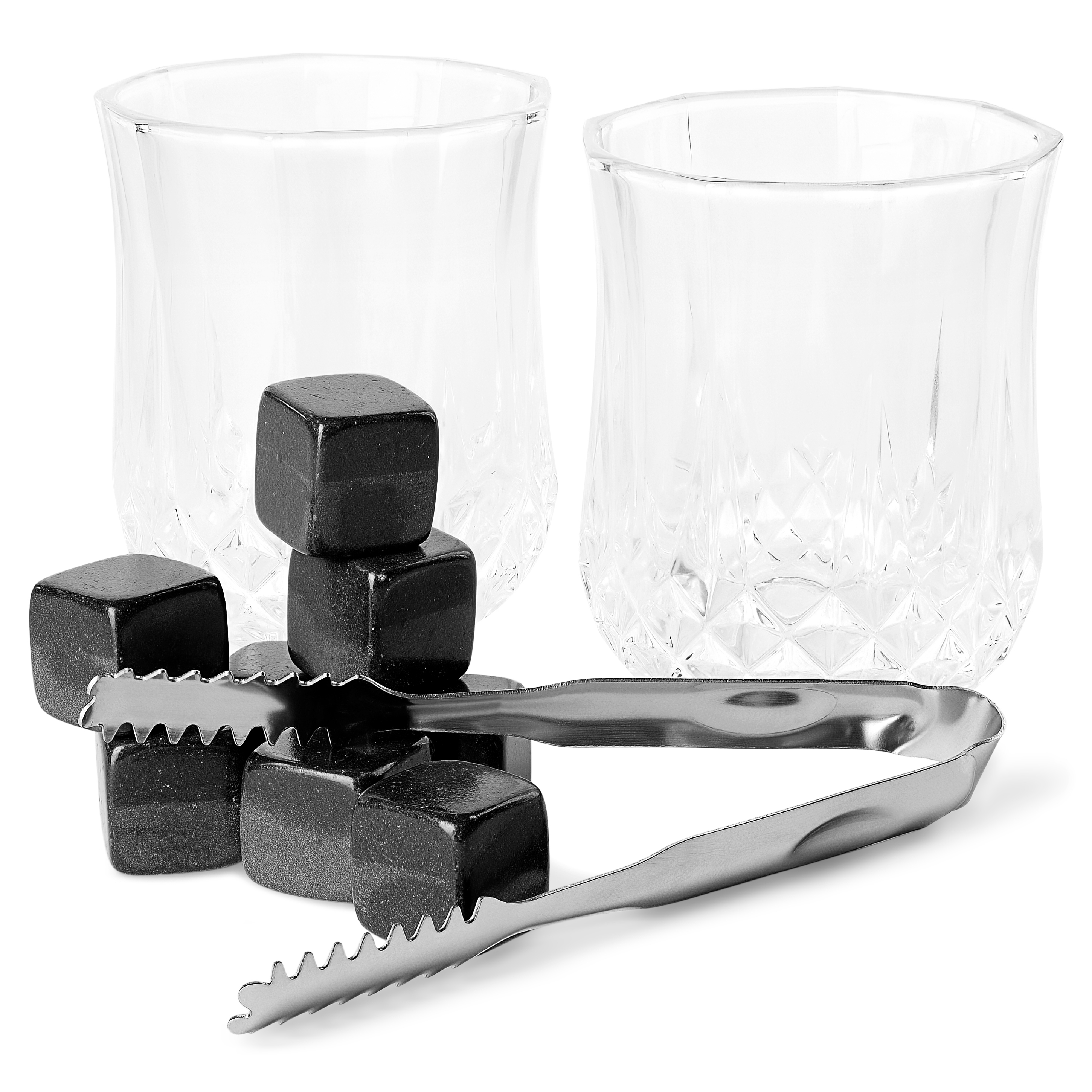 Whisky Set | Glasses, Tongs, and Basalt Stones - 3