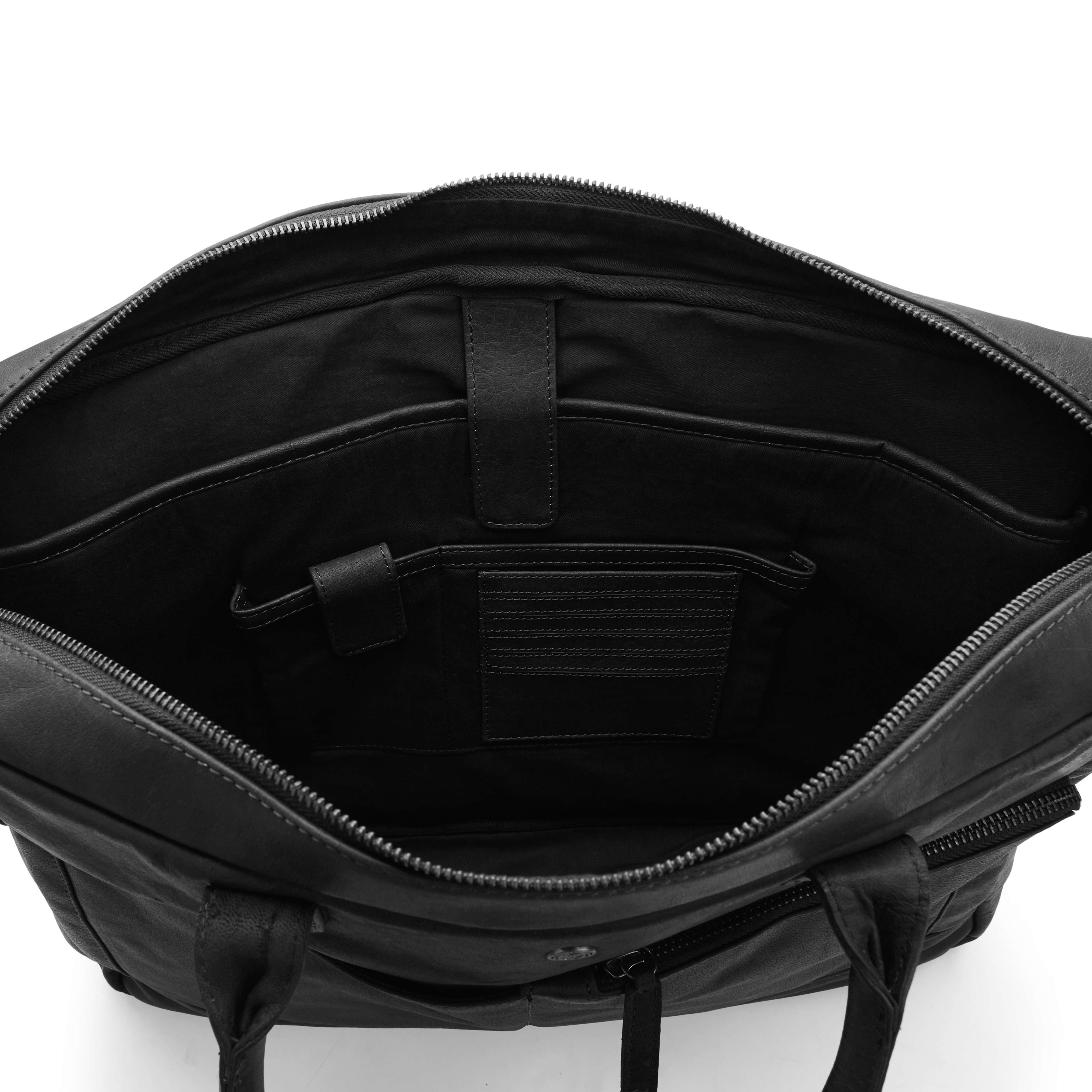 Sac en cuir Oxford Classic de couleur noire pour ordinateur portable - 7
