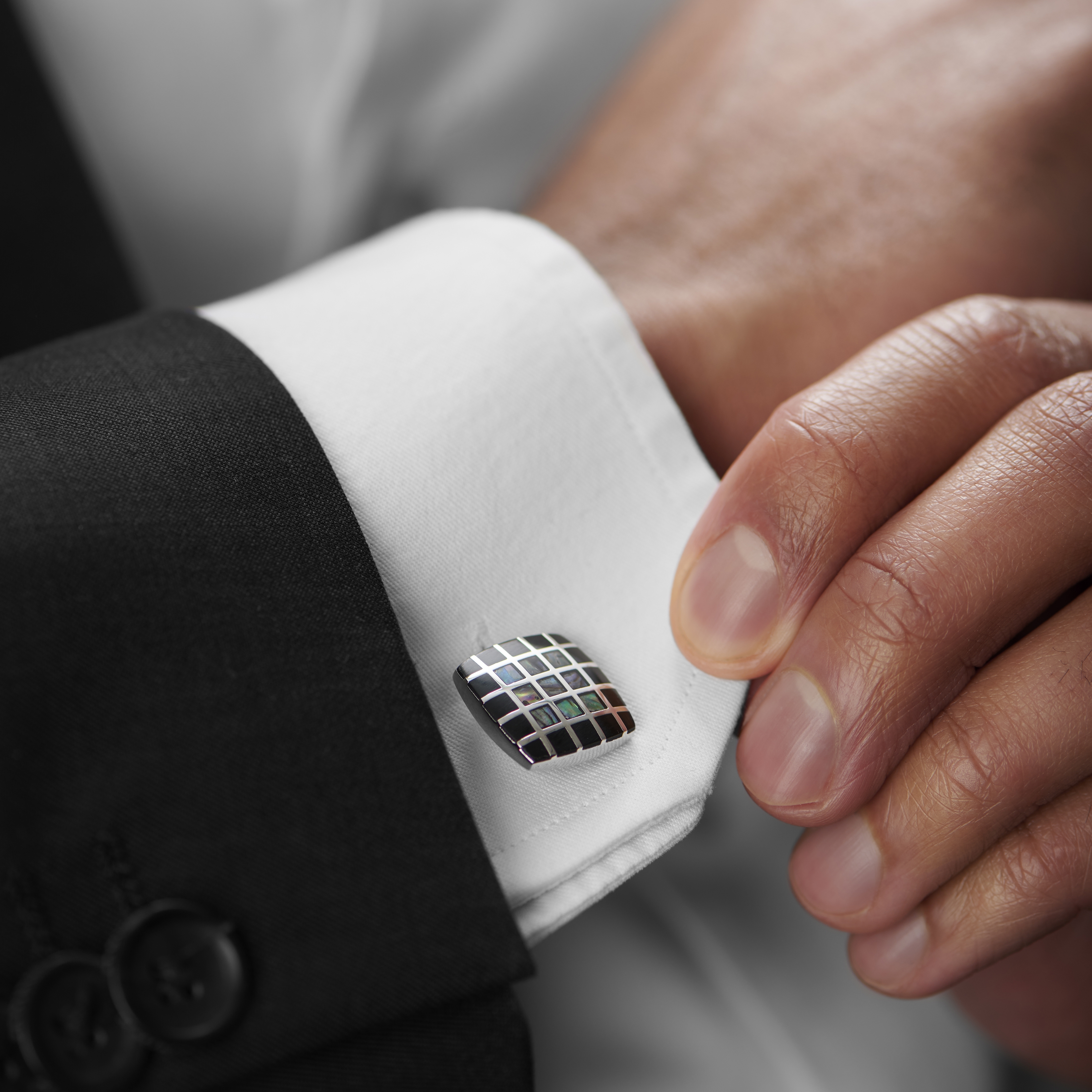 Square Silver-Tone Bold & Ornate Squares Cufflinks - 3