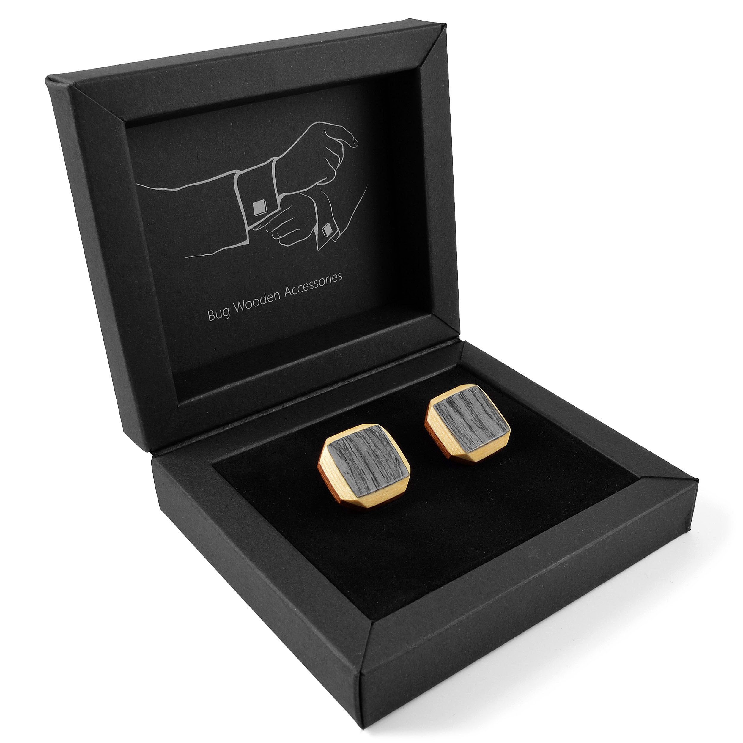 Tweed Wood Cufflinks - 5