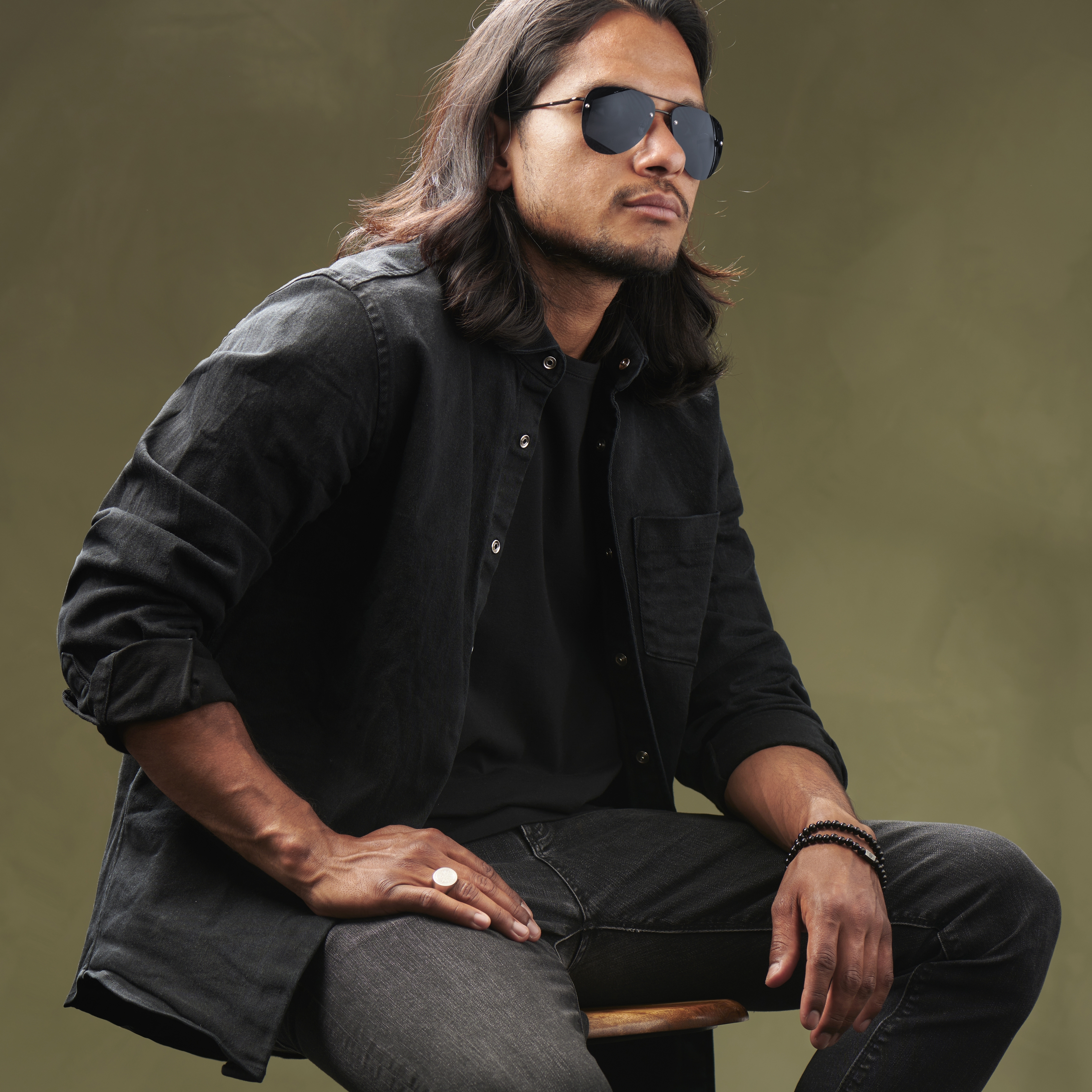 Aviator Total Black Smoke Sunglasses - 5