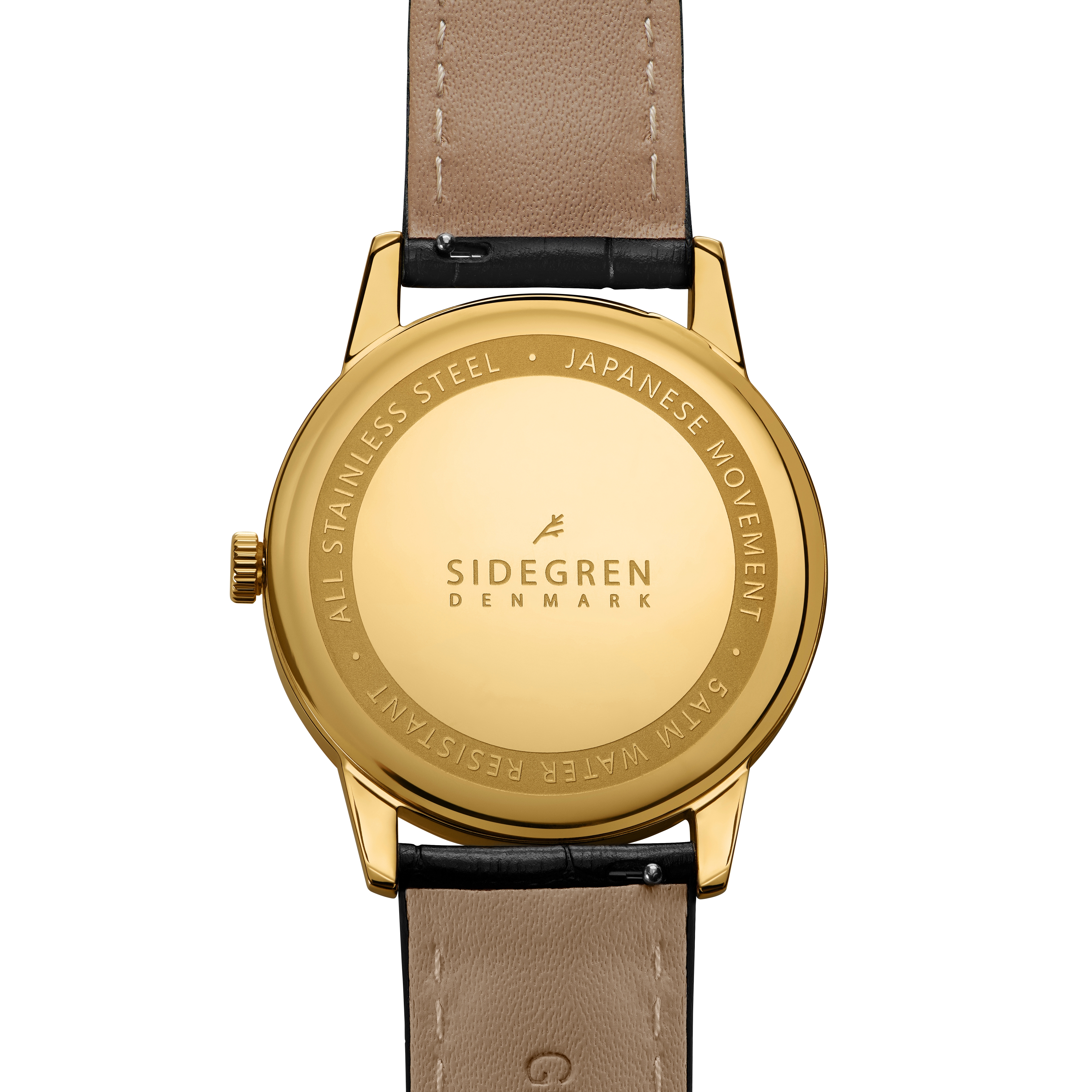 Patriarch | Gold-Tone Dress Watch With Black Dial & Black Leather Strap - 4