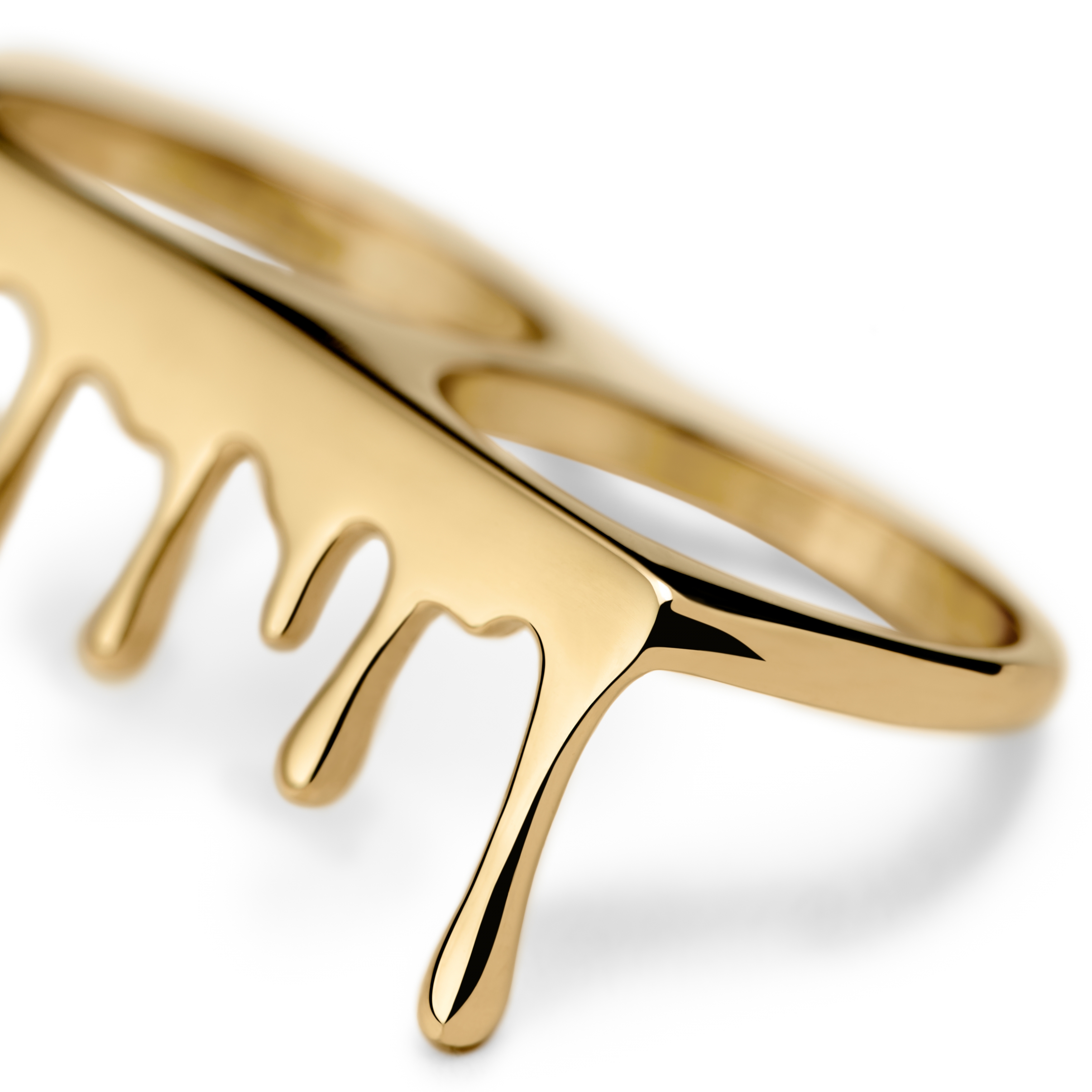 Fahrenheit | Goudkleurige Dubbele Ring van Smeltend Staal - 6