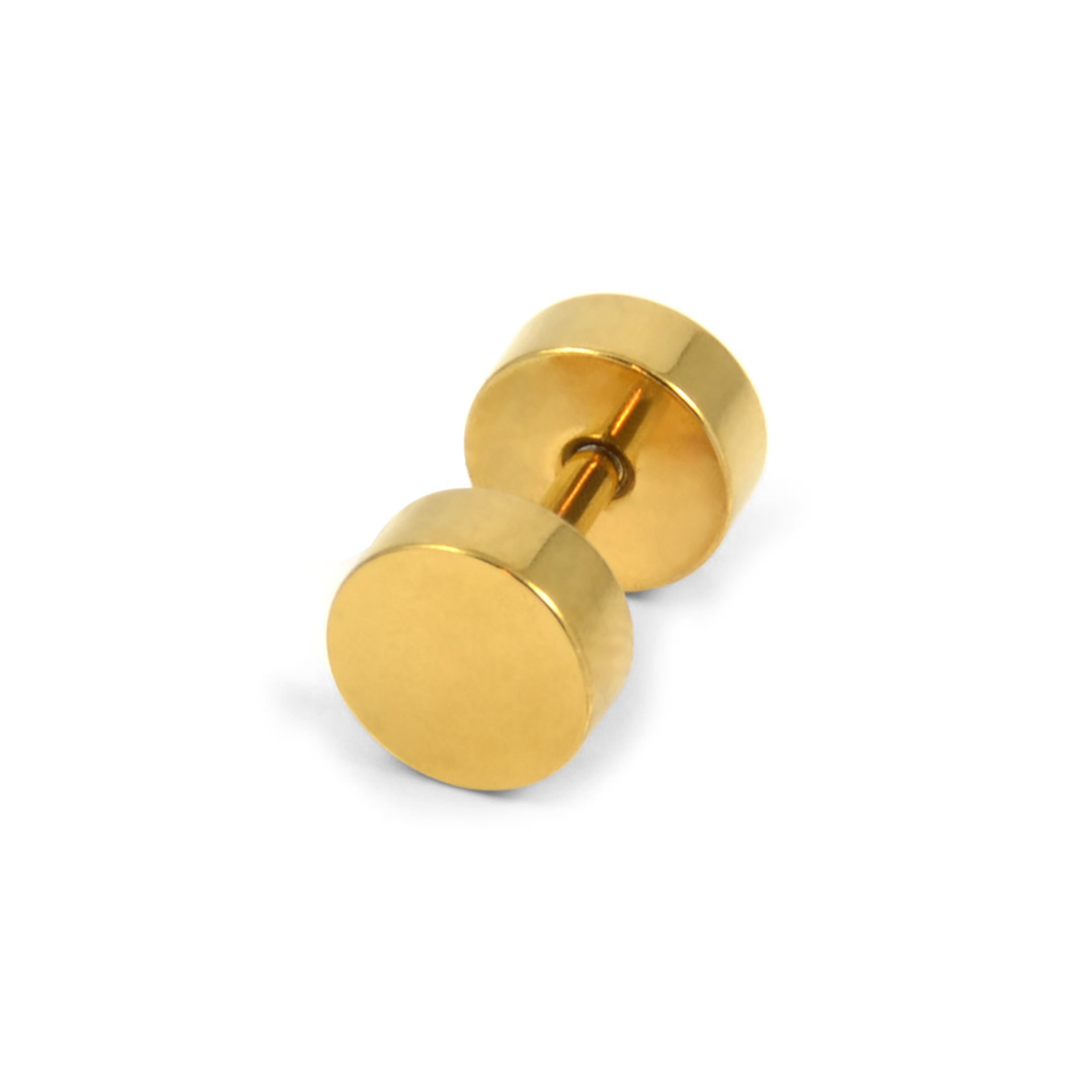 6 mm Gold-Tone Stud Earring