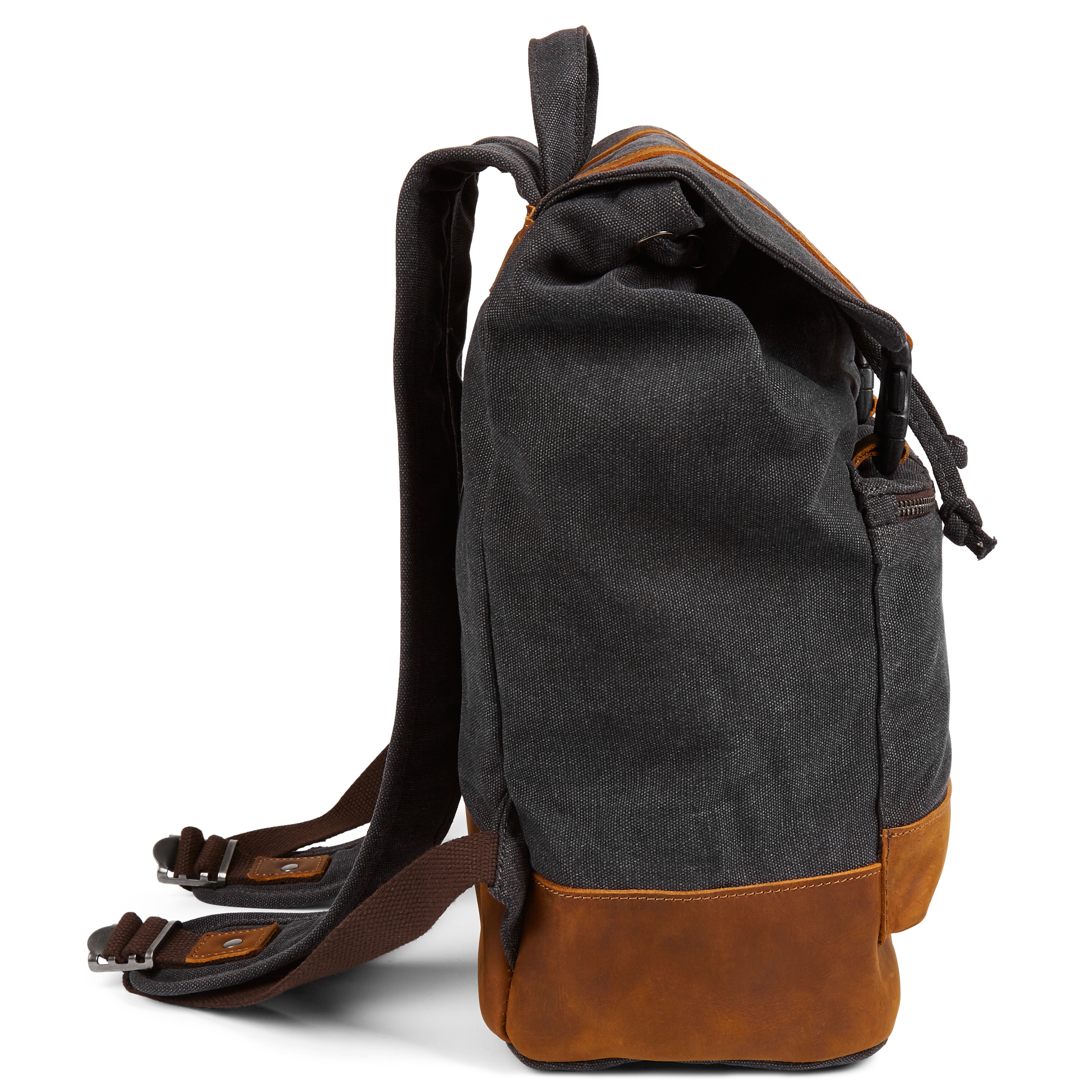 Tarpa | Graphite Canvas & Tan Leather Backpack