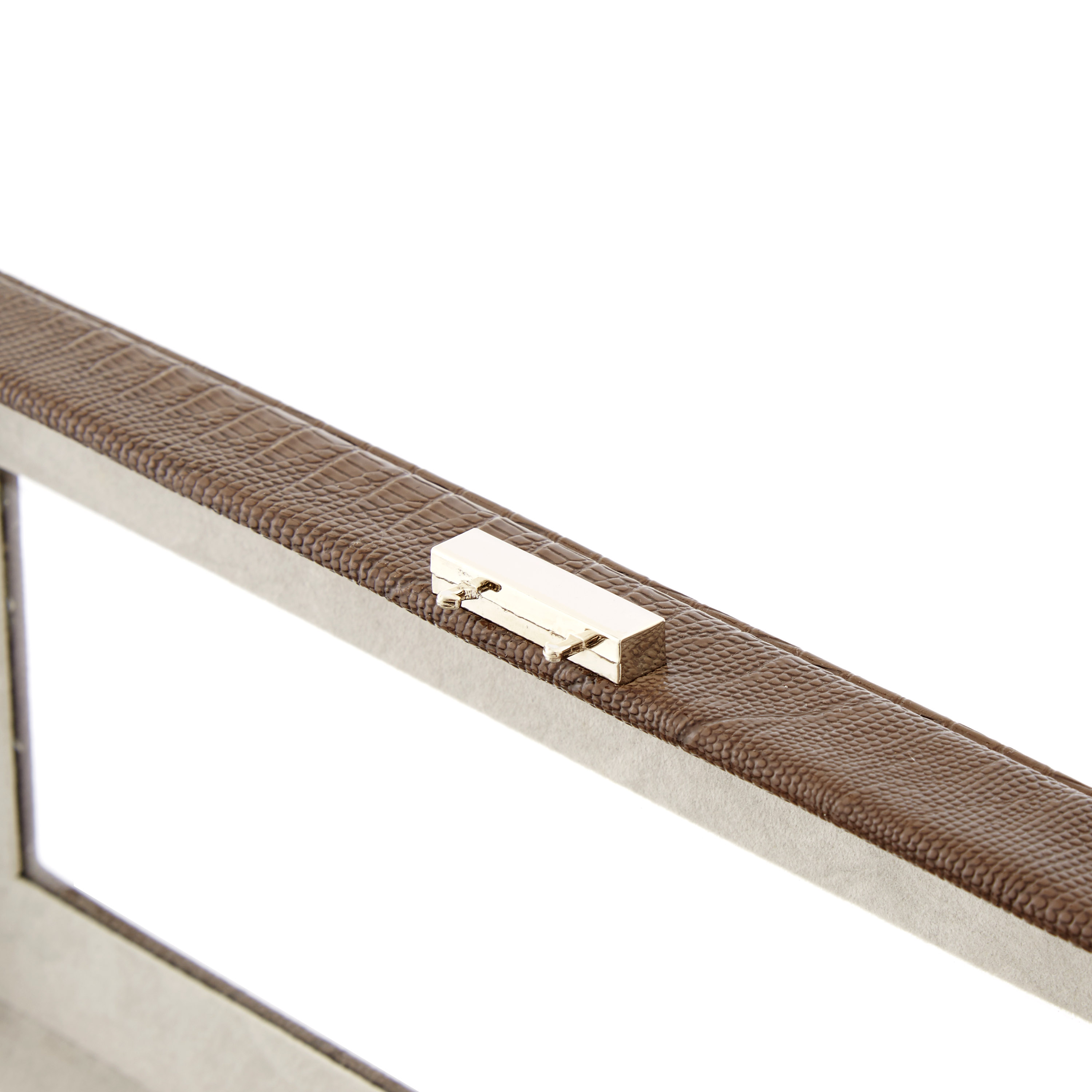 Kaffeefarbene Kunstleder Uhrenbox In Schlangenleder Optik - 6 Uhren - 6