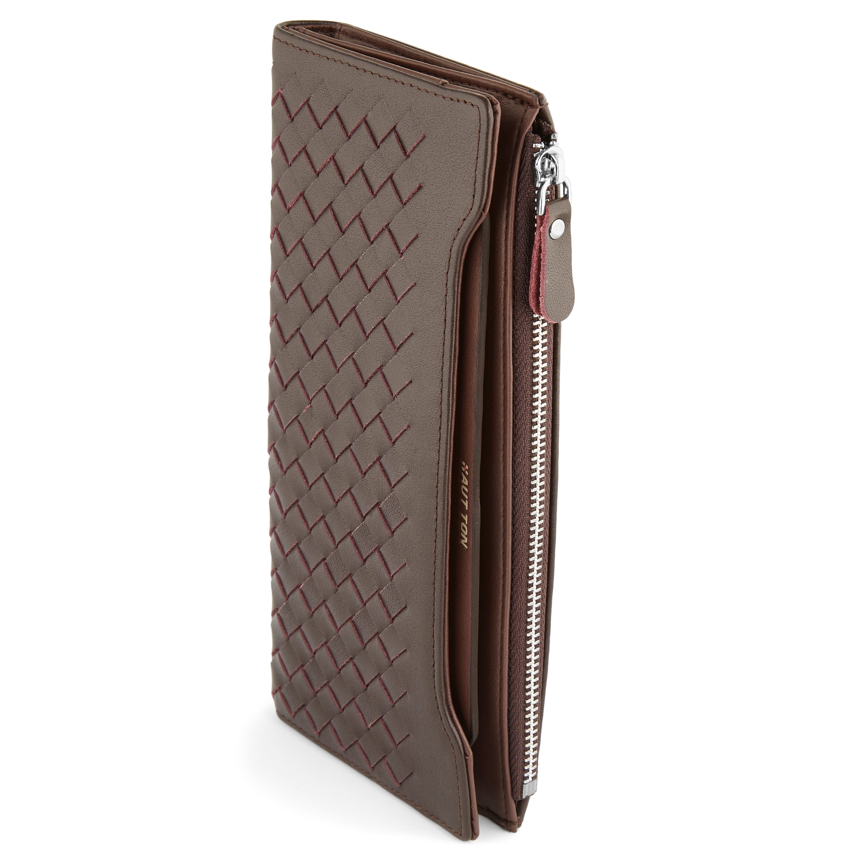 Long Brown Weave Wallet - 3