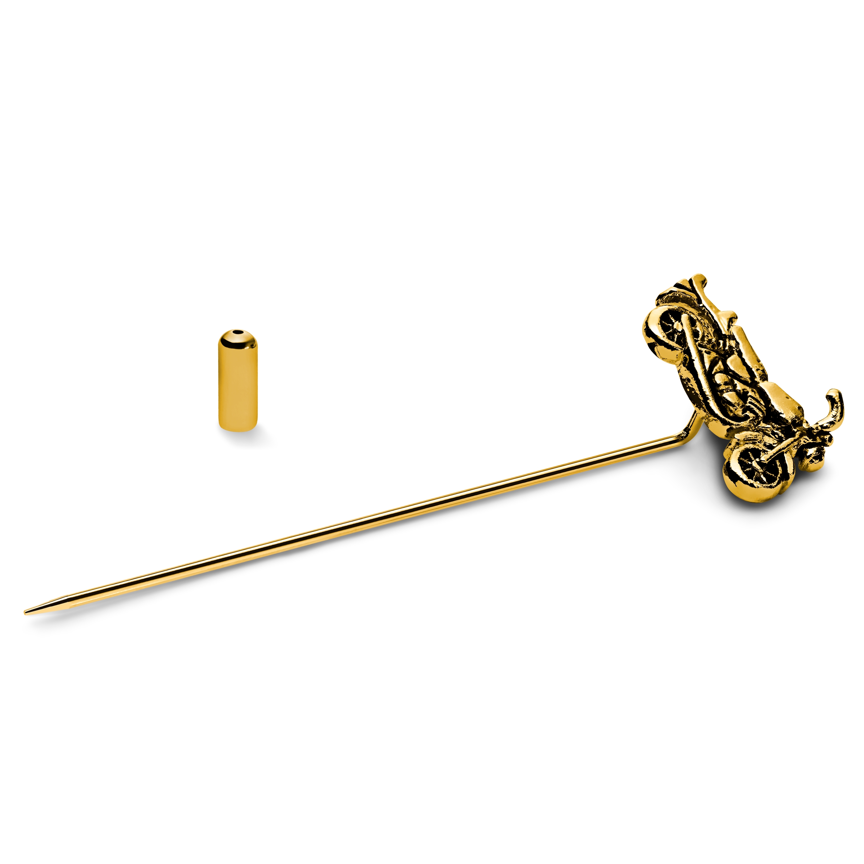 Alfiler de solapa con moto dorado - 2