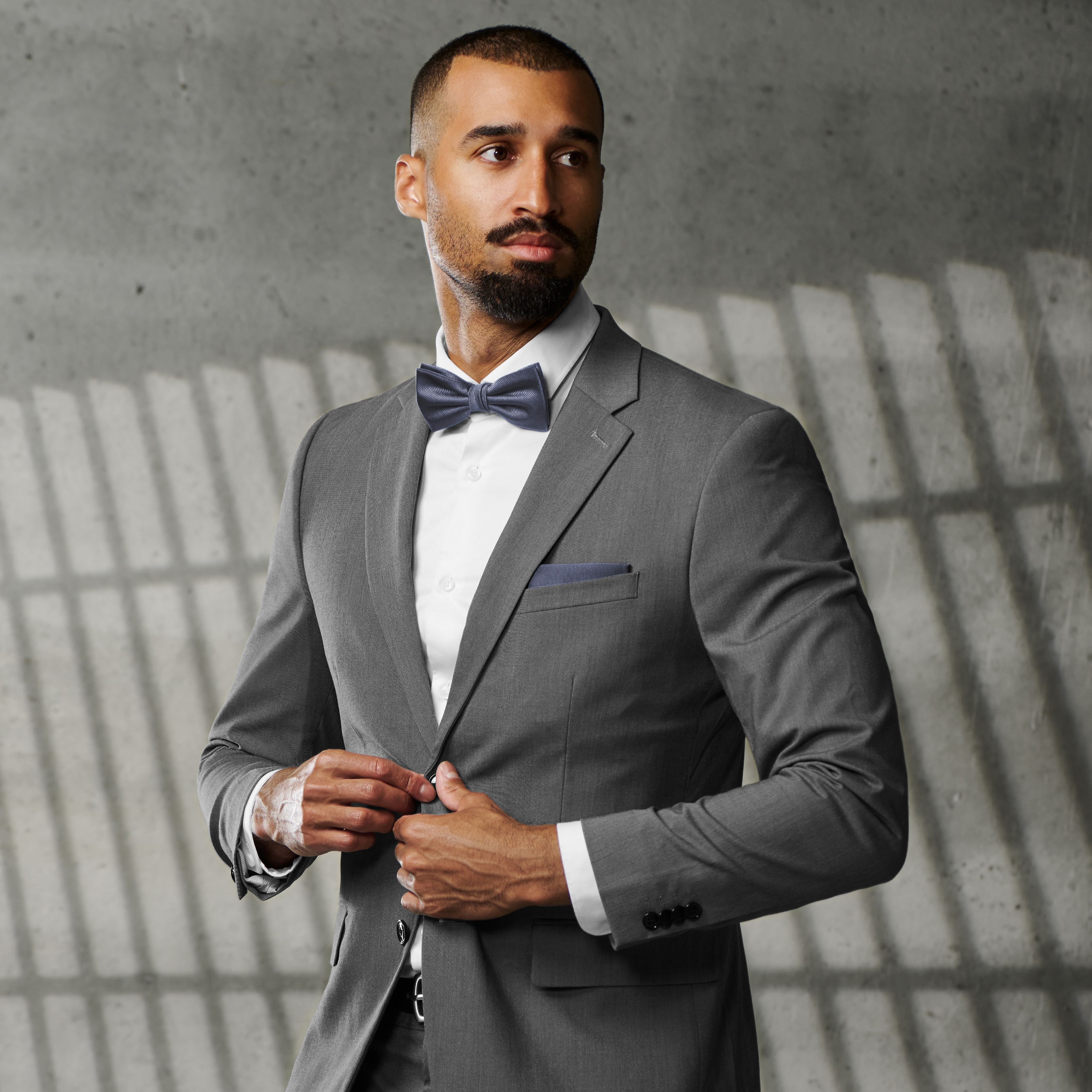 Graphite Pre-Tied Grosgrain Bow Tie - 2