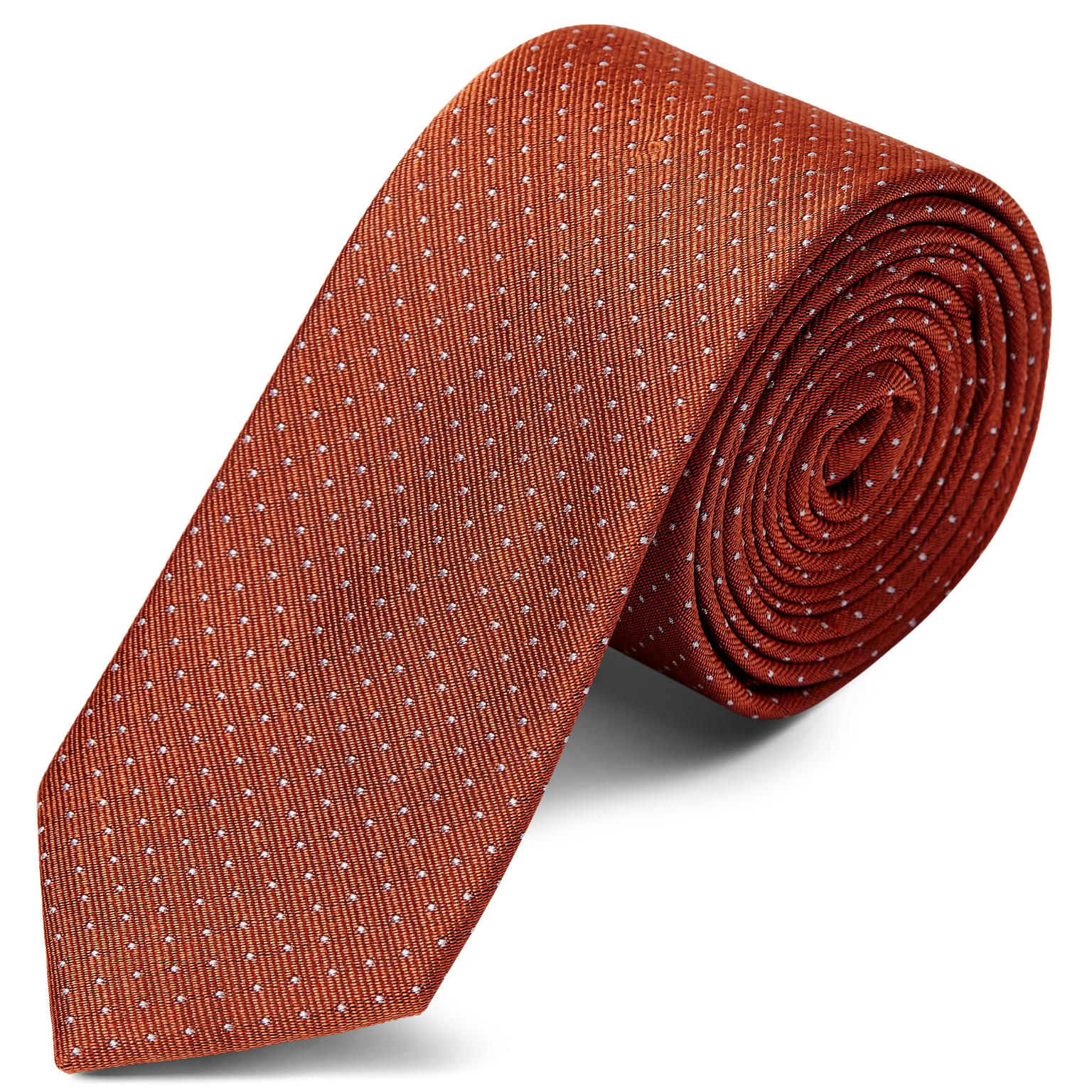 Burnished Brown Polka Dot Silk 6cm Tie Burnished Brown Polka Dot Silk 6cm Tie