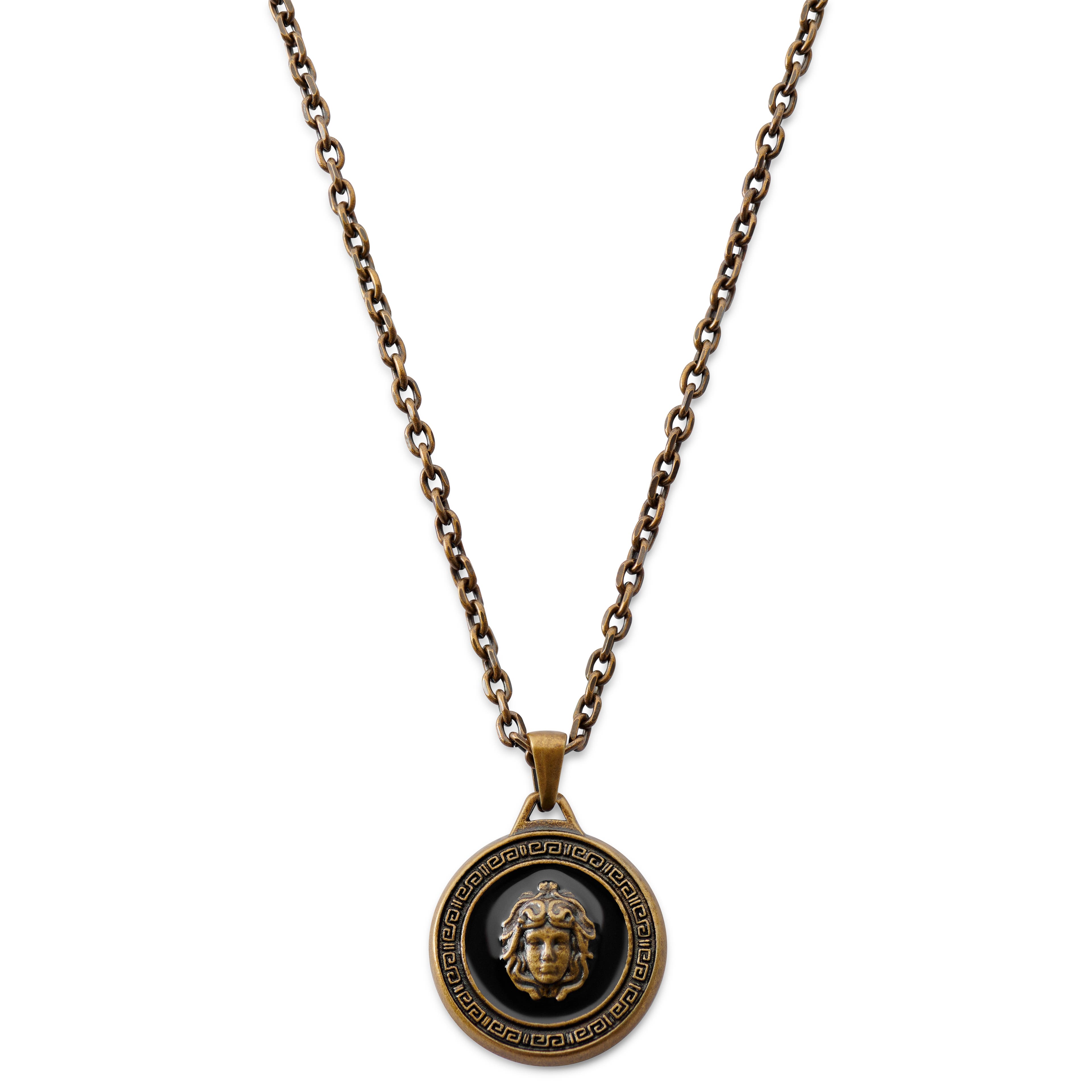 Obelius | Vintage náhrdelník tondo v zlatej farbe s Medúzou