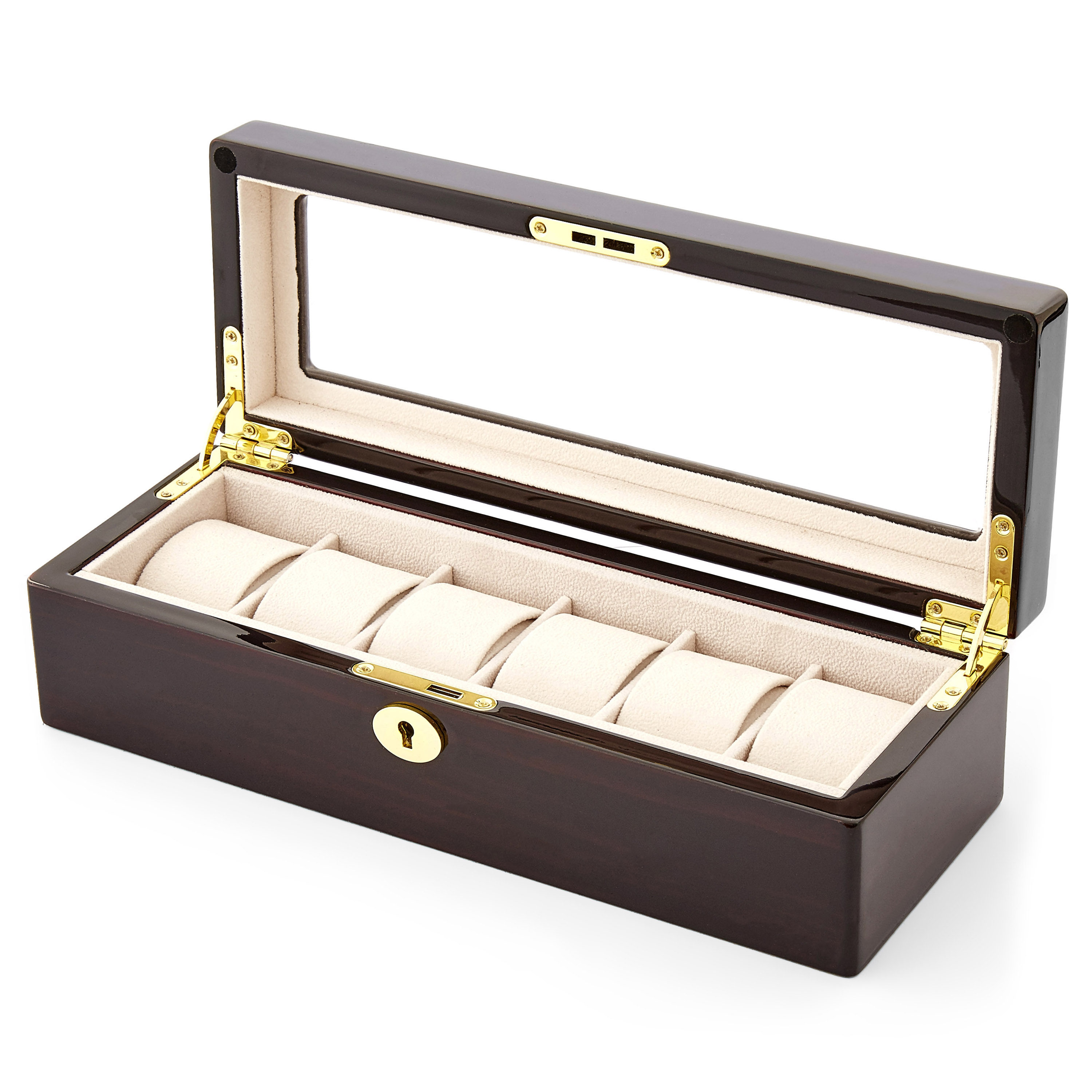 Elegante Braune Uhrenbox - 6 Uhren - 2