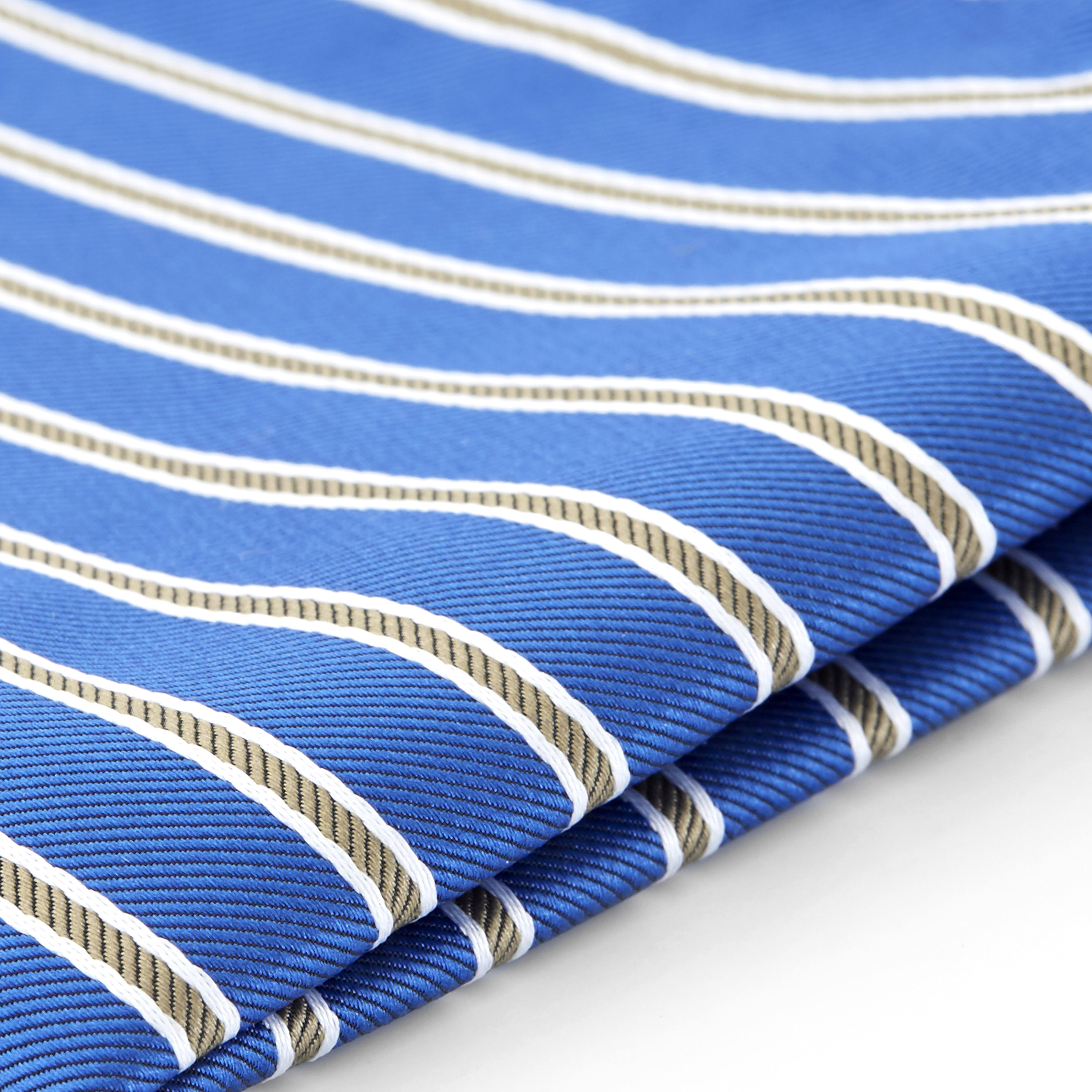 Pañuelo de bolsillo a rayas azules y doradas - 2