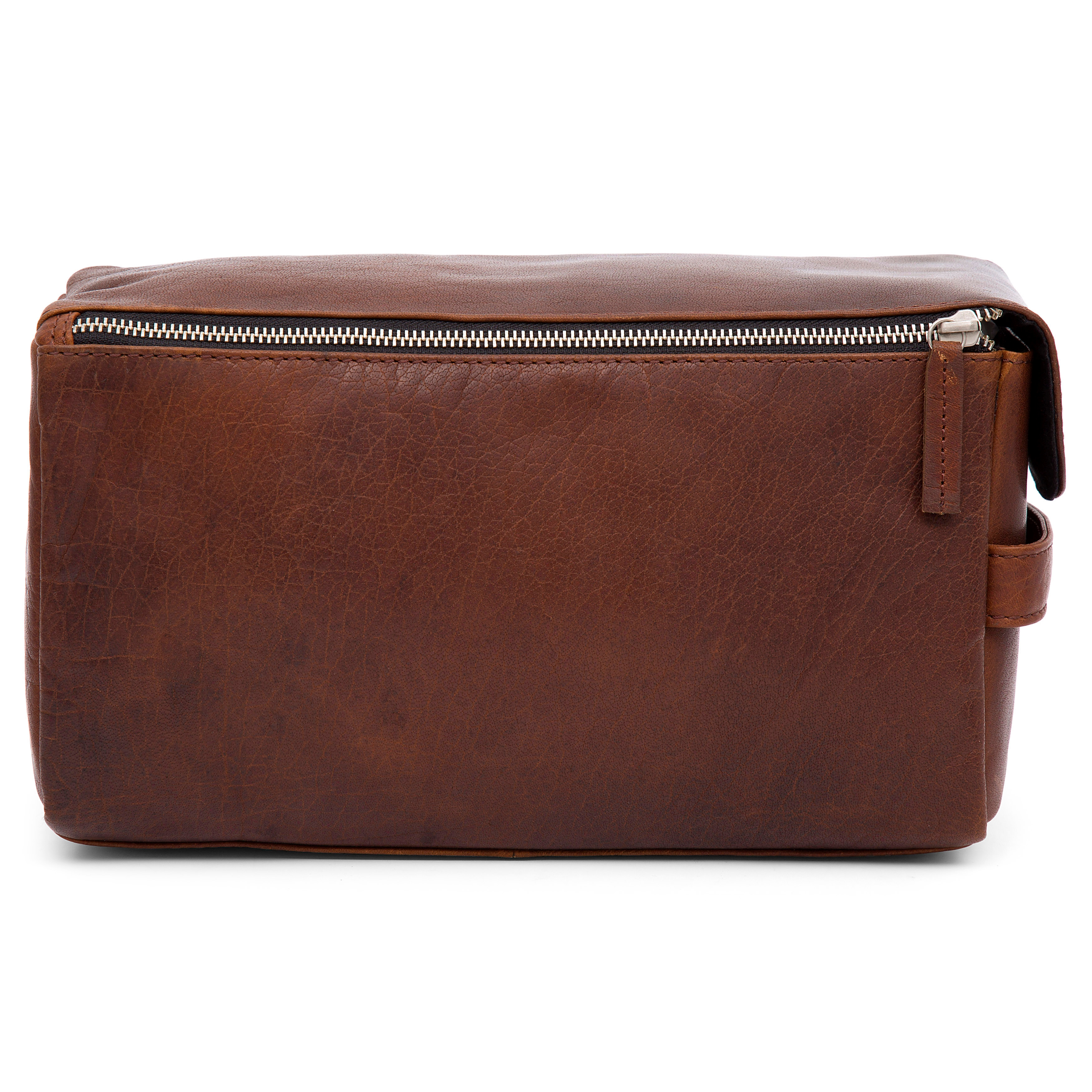 Montreal XL Tan Leather Wash Bag - 2