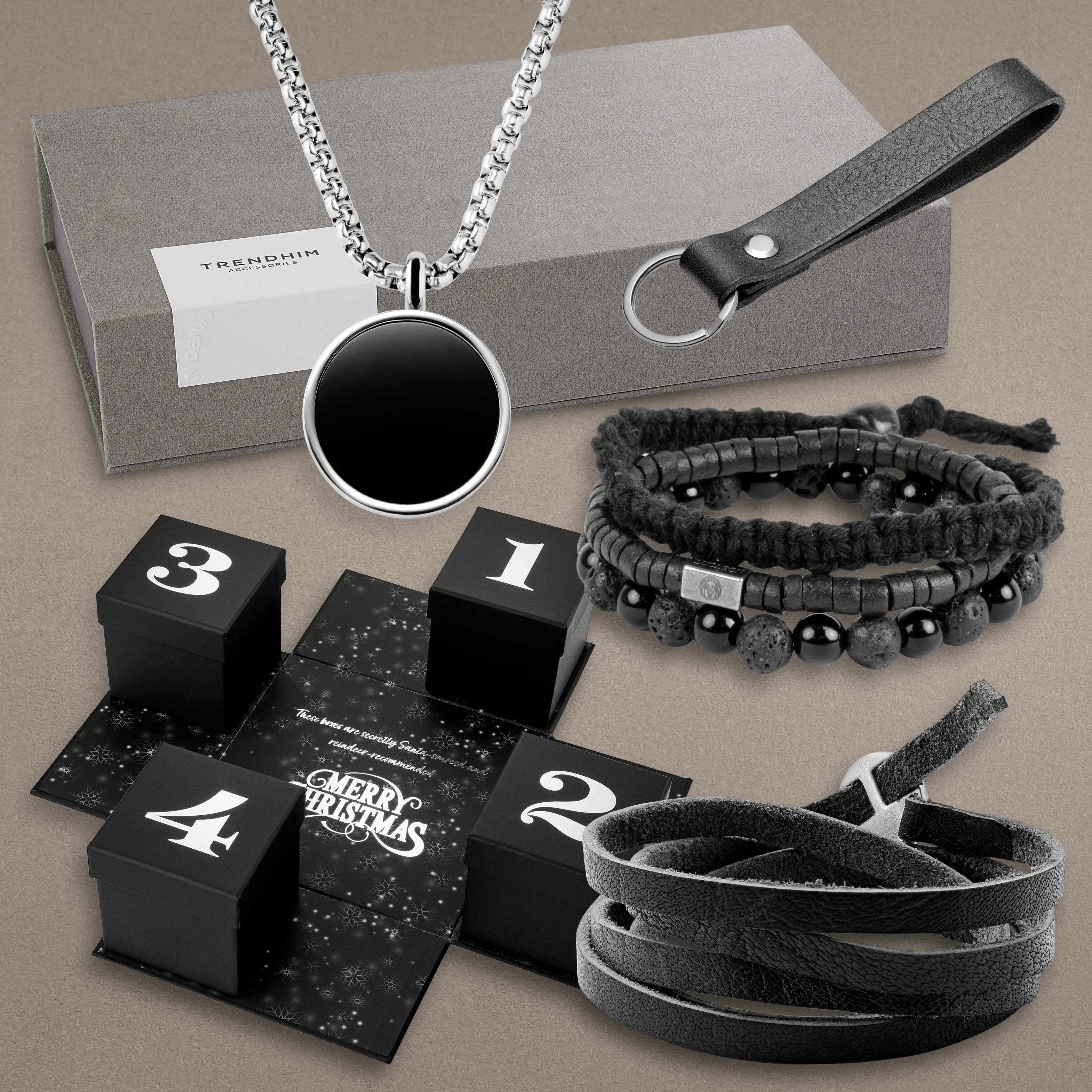Herren-Adventskalender | Schmuck in Schwarz und Silber-Ton




 - 2