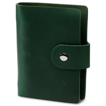 Zápisník | Zelená koža | Zapínanie na gombík
