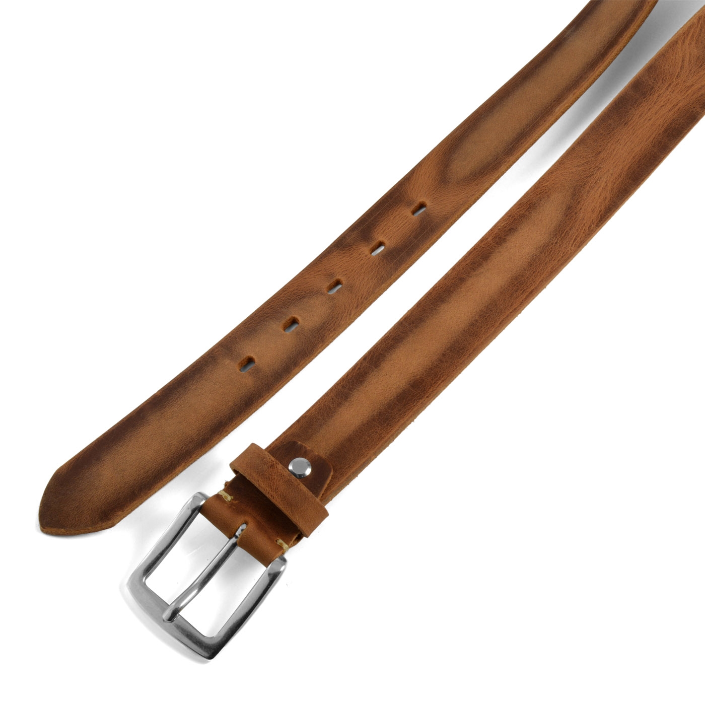 Ruskea Kulutettu Nahkavyö - 2