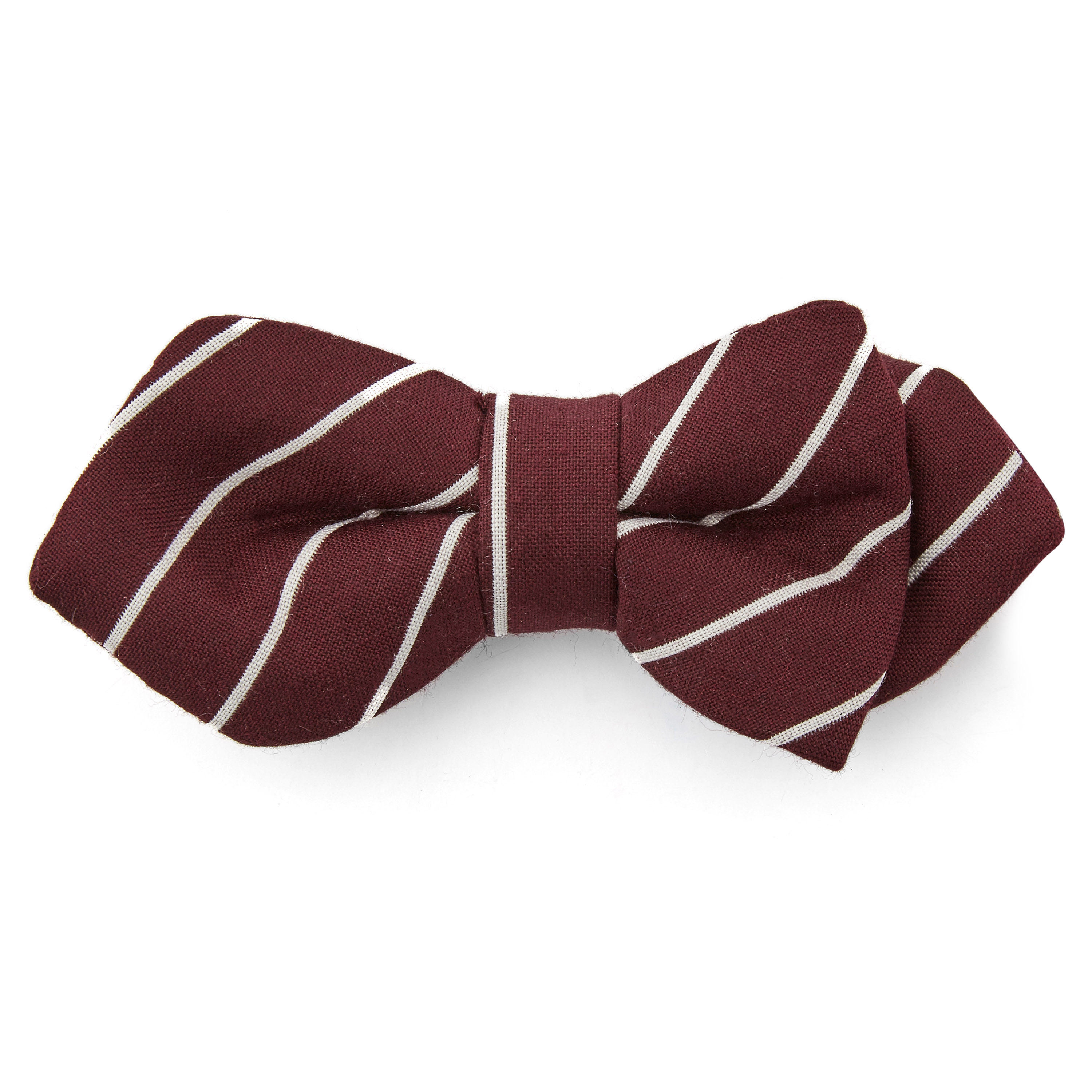 Burgunderrote Gestreifte Spitz Zulaufende Fliege - 1