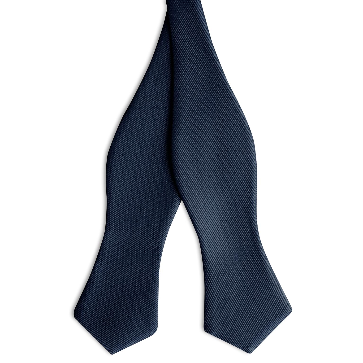 Pajarita para atar de grogrén con puntas de diamante azul marino Pajarita para atar de grogrén con puntas de diamante azul marino