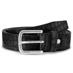 Reptile Black Full Grain Leather Belt