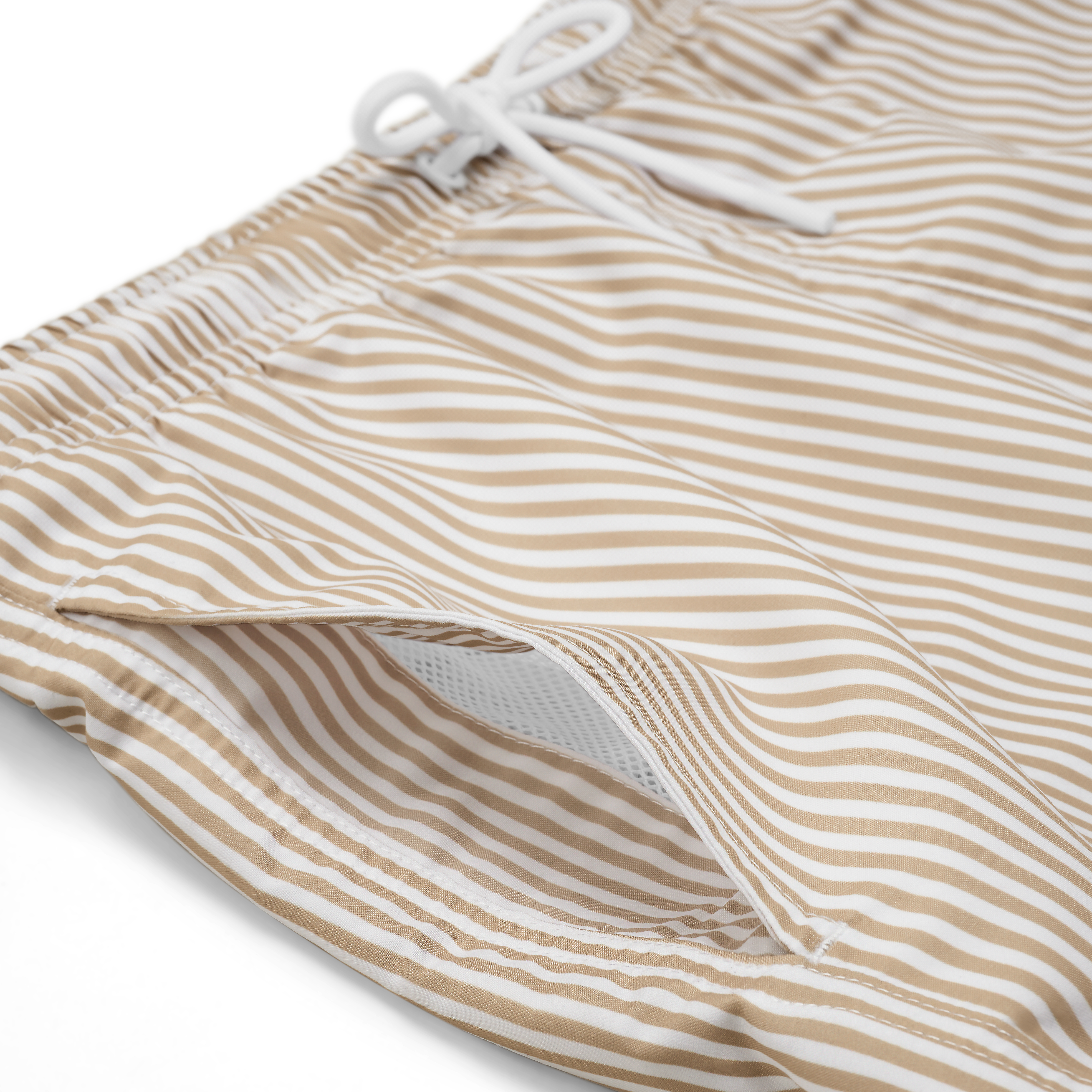 Stribede Beige & Hvide Badeshorts - 7