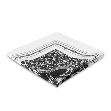 New Age | Black & White Skull Julia Art Design Silk Pocket Square