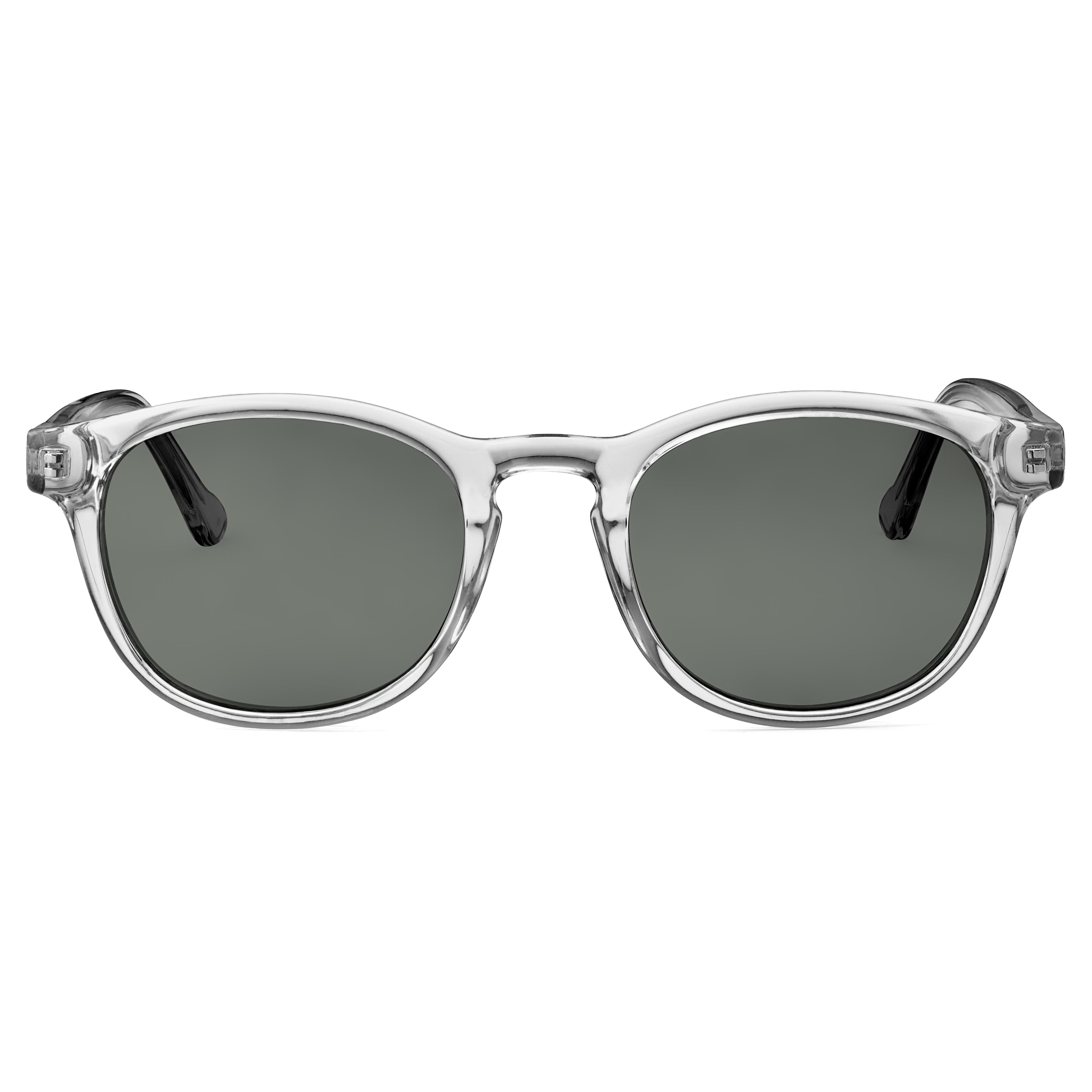 Grey PU Leather Hard Shell Glasses Case