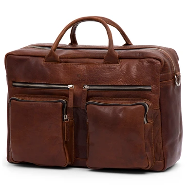 Bolsa de viaje de cuero canela Combi Montreal Bolsa de viaje de cuero canela Combi Montreal