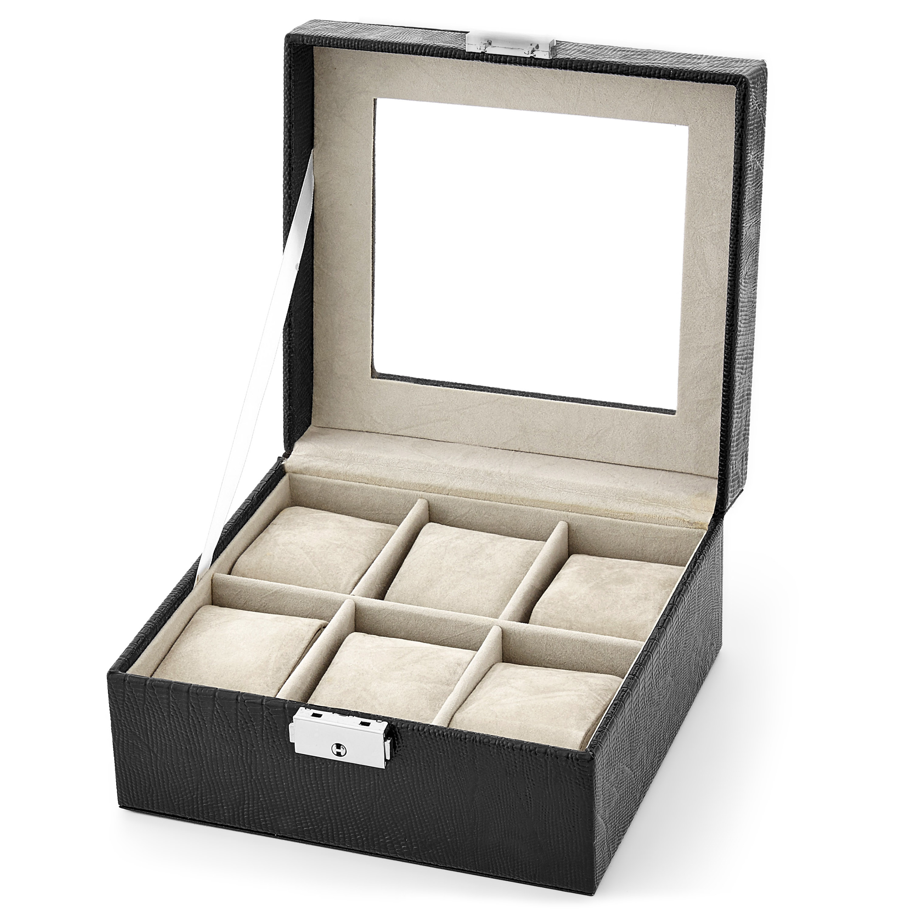 Organiser Ρολογιών με Μαύρο Snakeskin - 6 Ρολόγια - 2