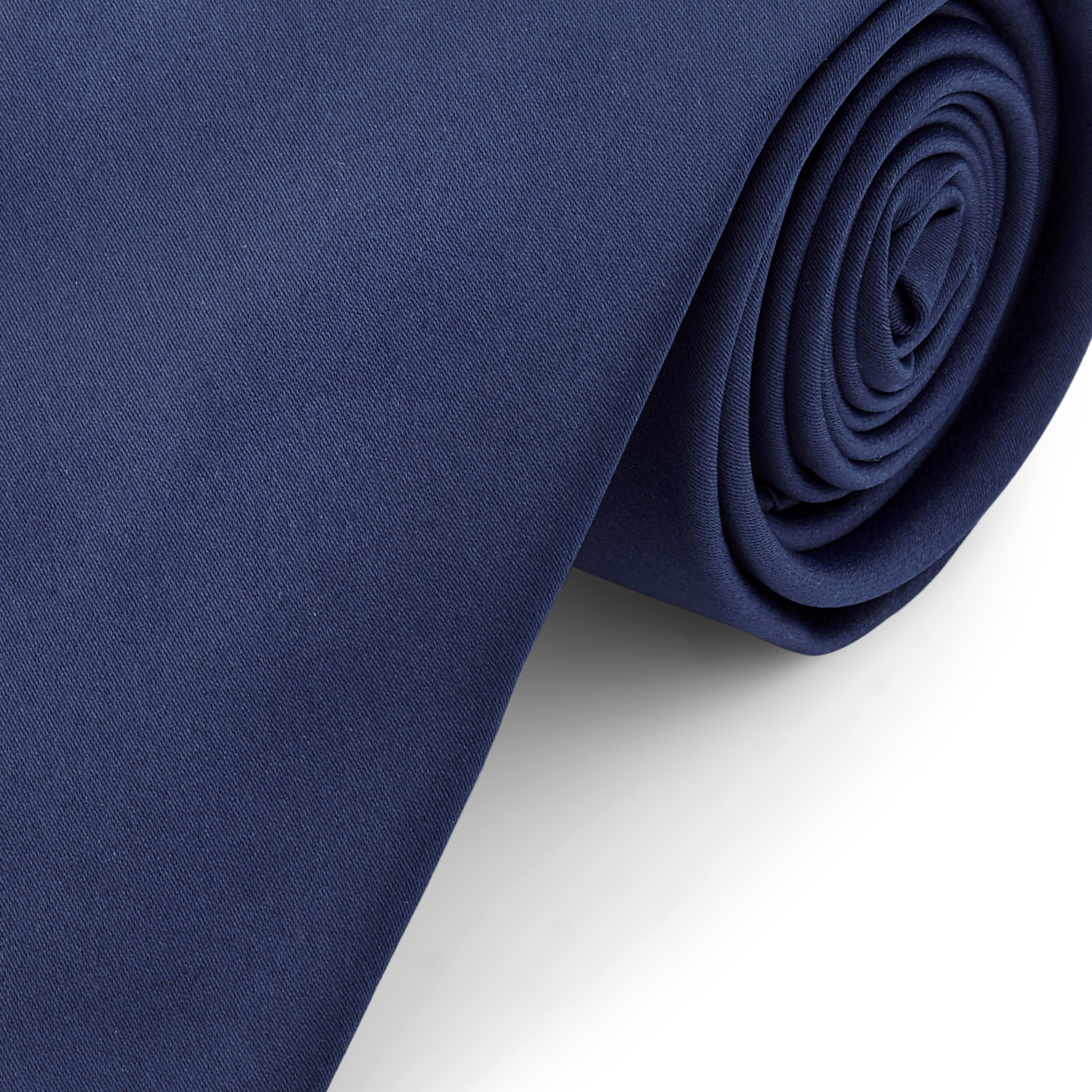 Basic Wide Navy Blue Polyester Tie, In stock!