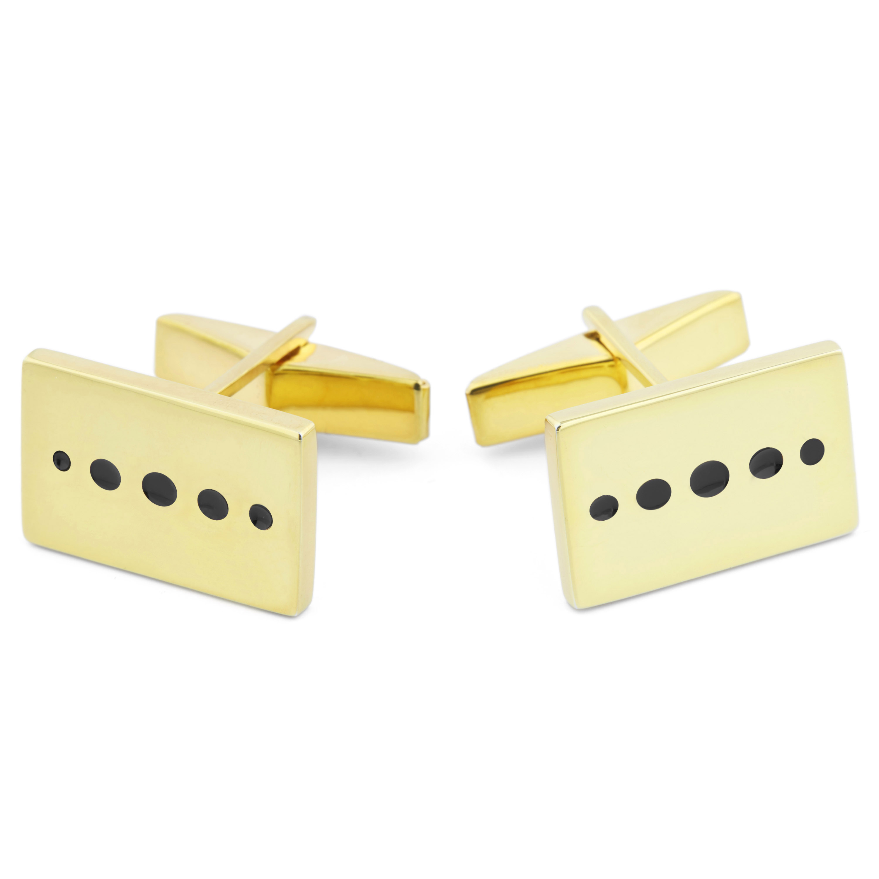 Kort Guldpläterad 925s med Svarta Prickar Set - 2