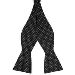 Black Polka Dot Silk Self-Tie Bow Tie