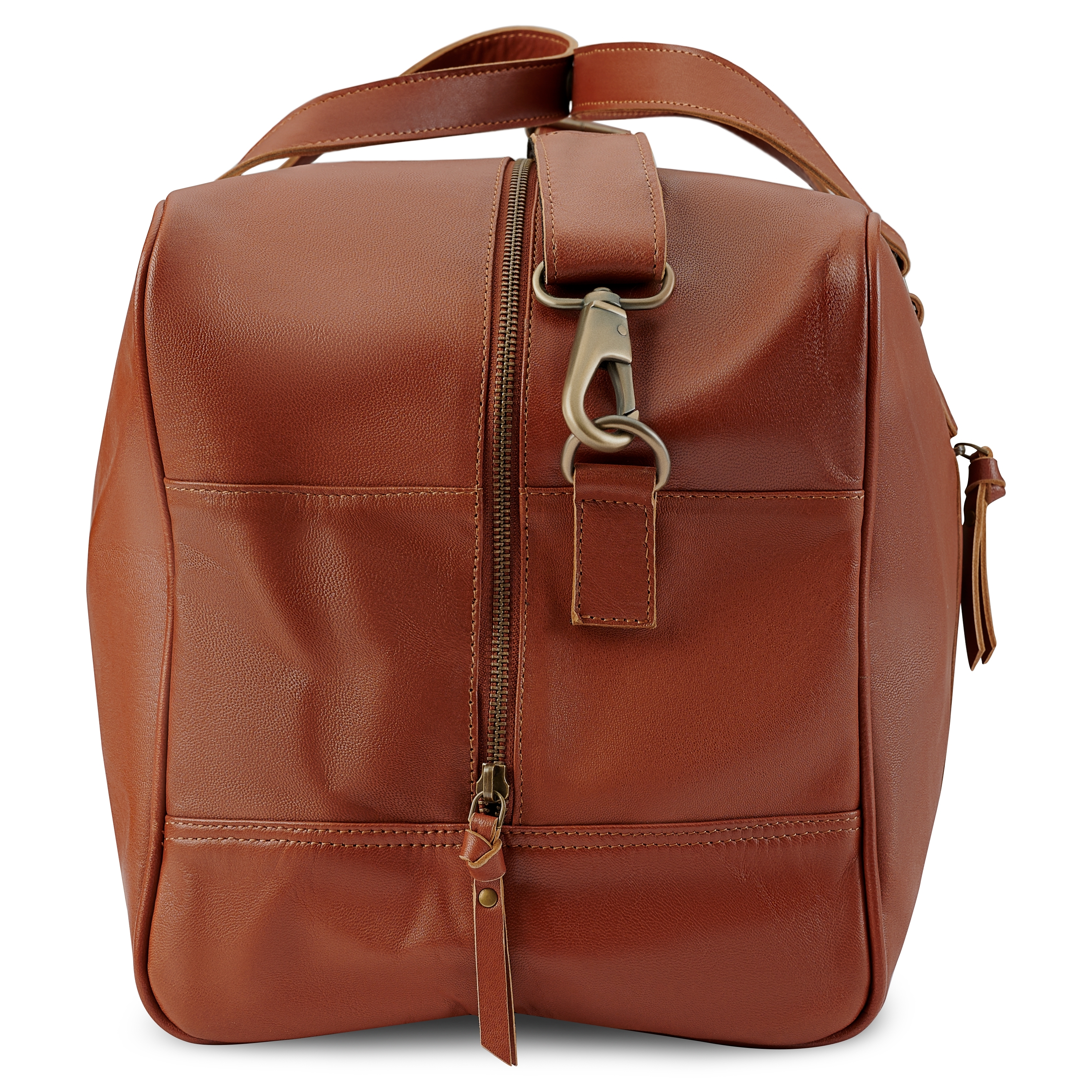 Fidei | Mokka Weekend Bag i fullnarvet geiteskinn - 5