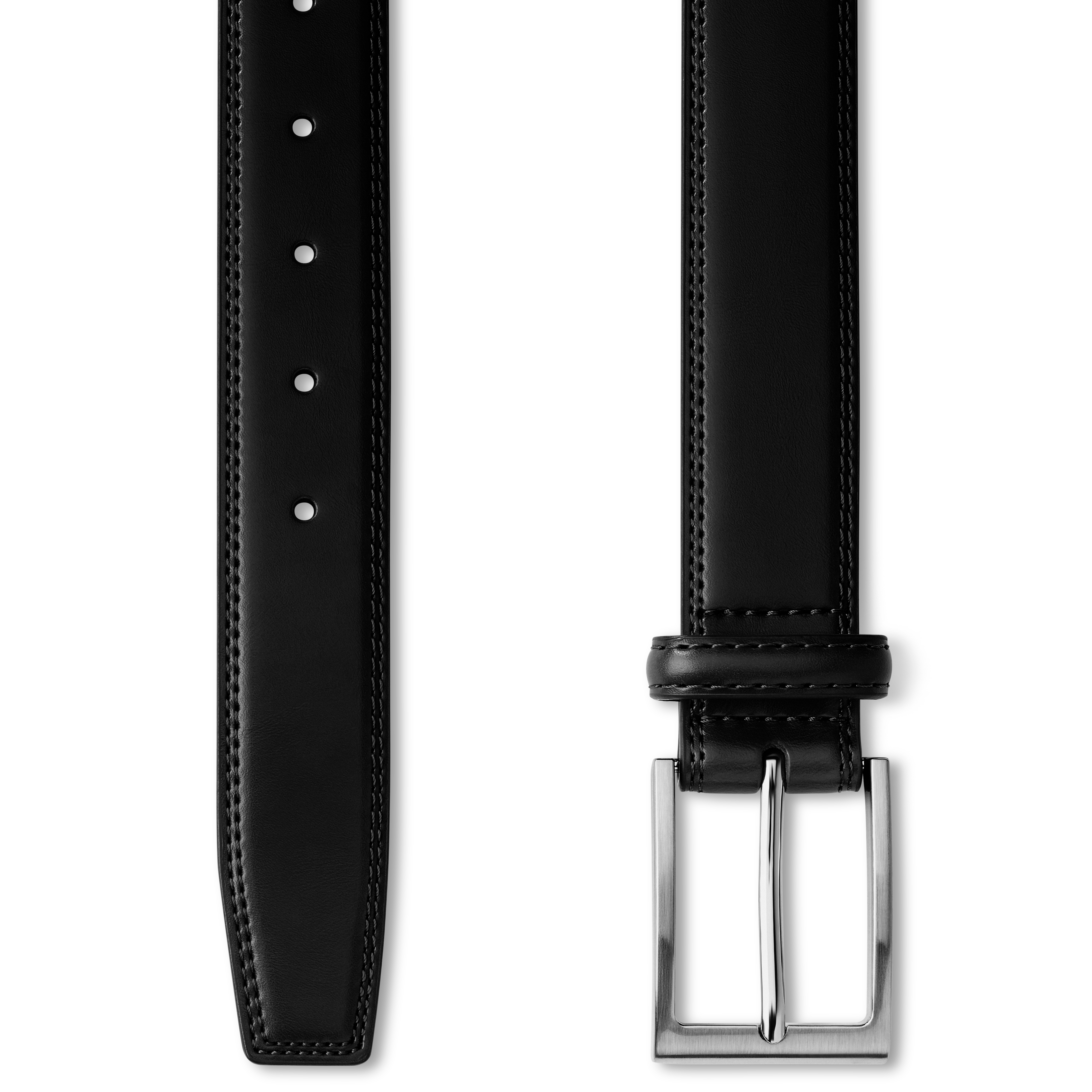 Black Glossy Faux Leather Belt - 2