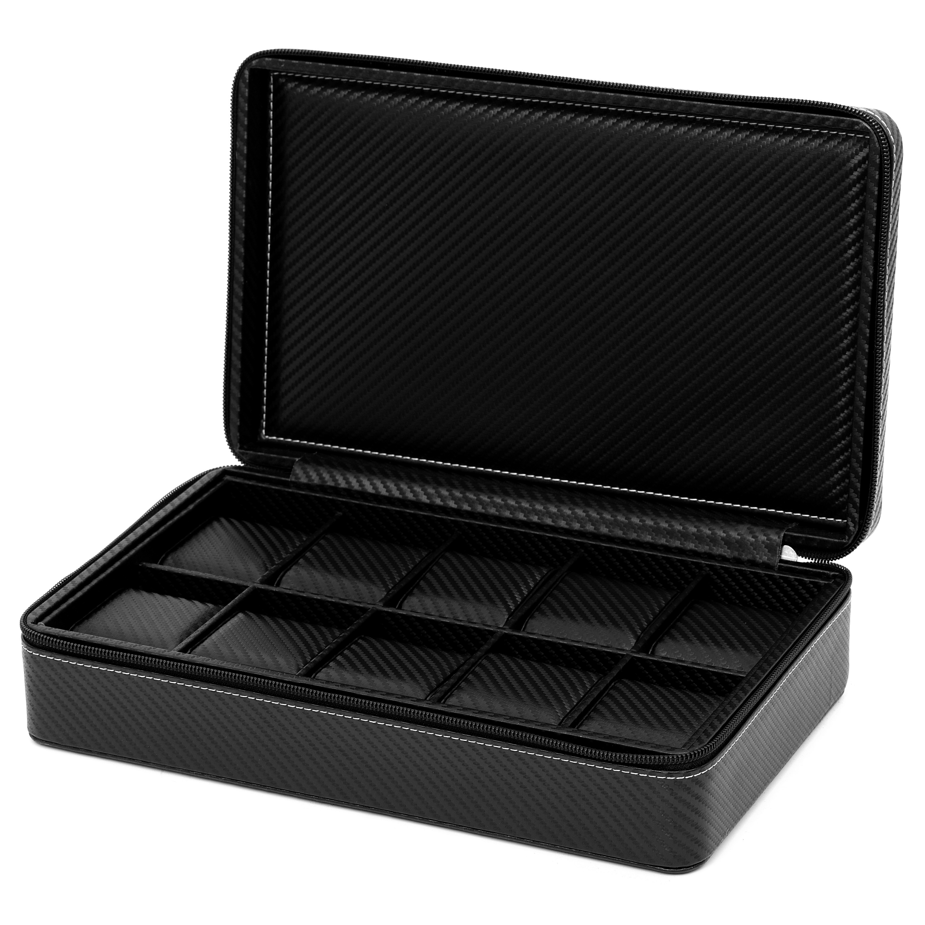 Black Portable Watch Case - 10 Watches - 2