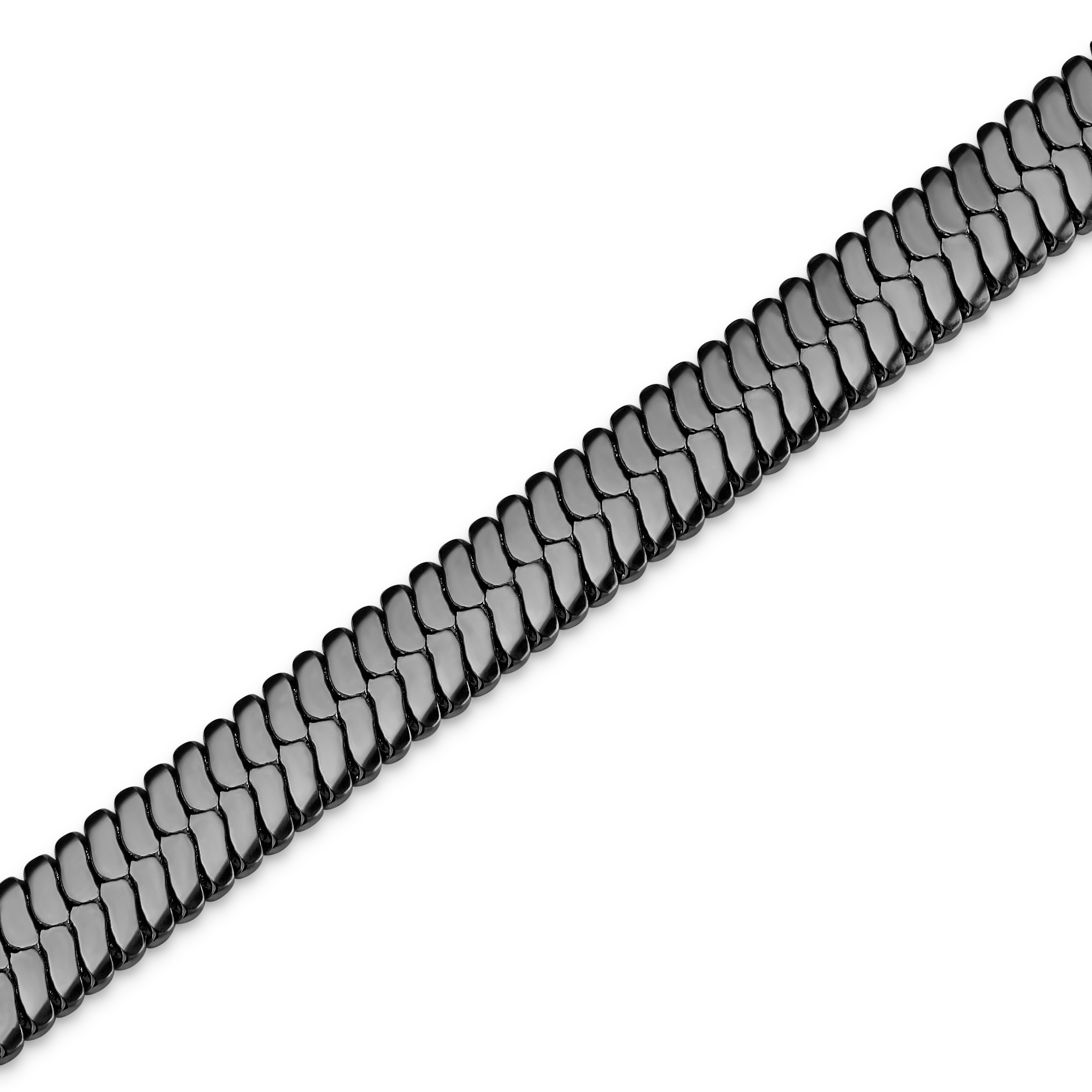 Essentials | 6 mm Gunmetal Zwarte Armband met Visgraatschakels - 4