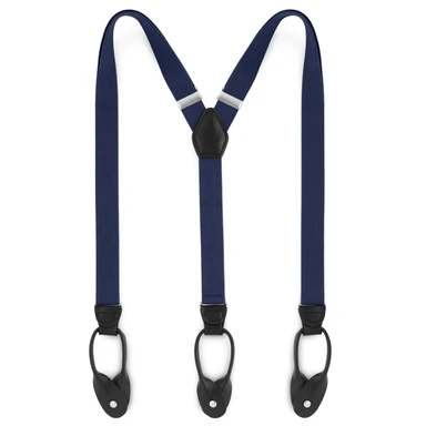 Slim Deep Blue Split Button Braces Slim Deep Blue Split Button Braces