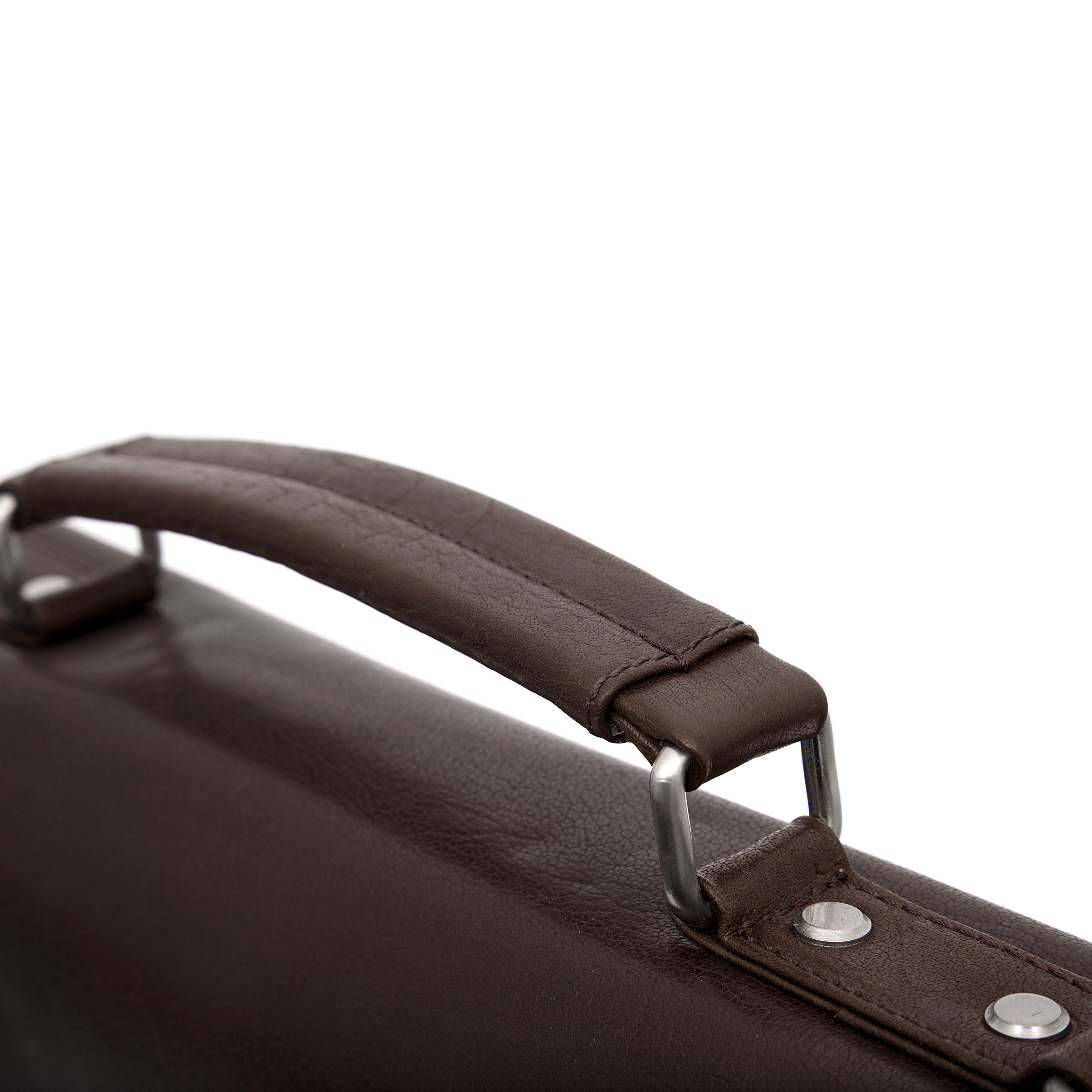 Serviette Montréal en cuir marron foncé - 14