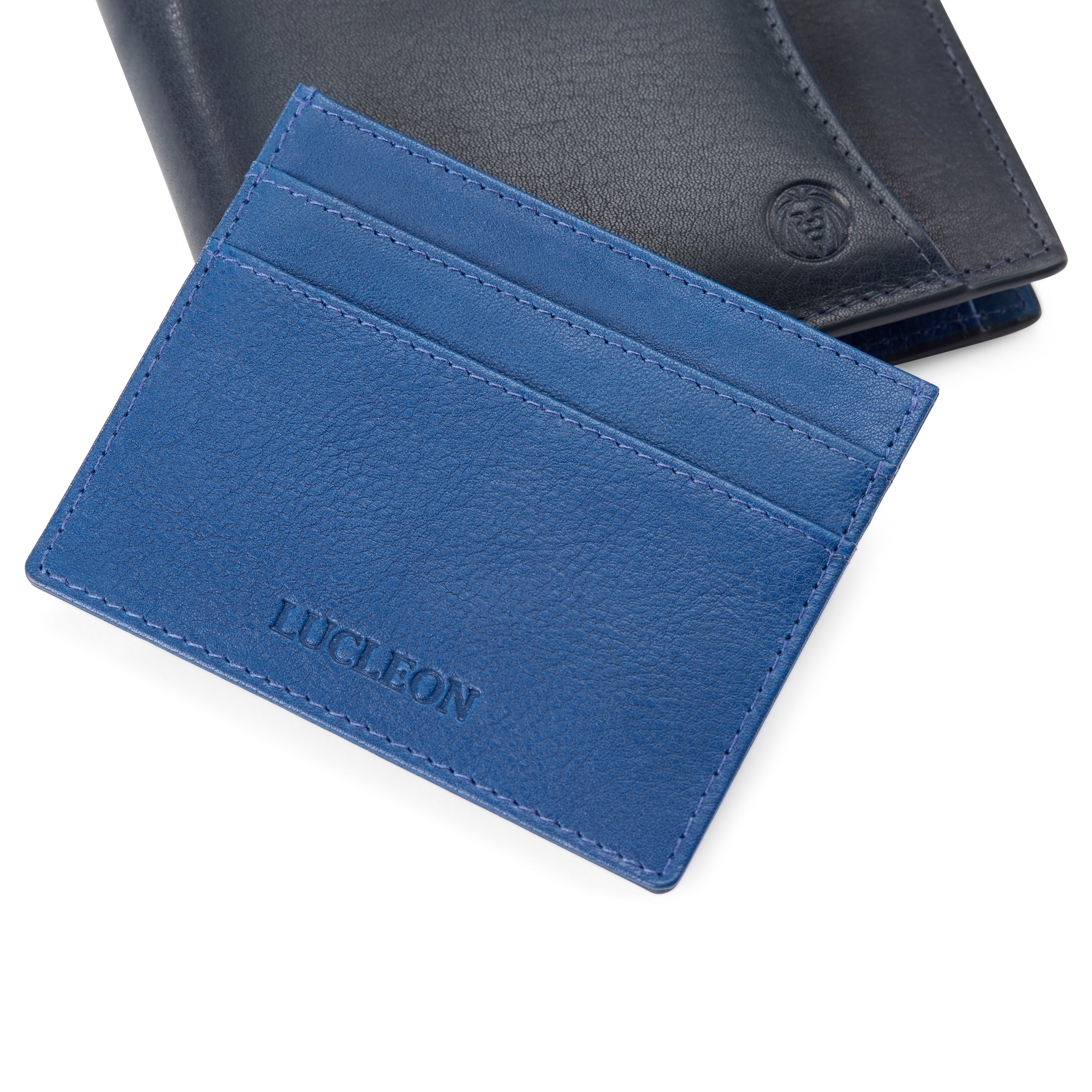 My Valice Men Magnetic Genuine Leather Wallet and Card Holder 1812 Navy  Blue