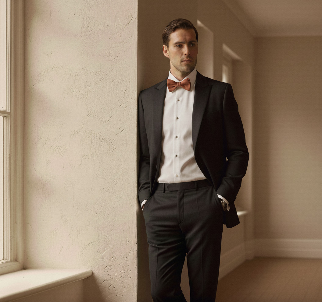 Terracotta Basic Pre-Tied Bow Tie - 4