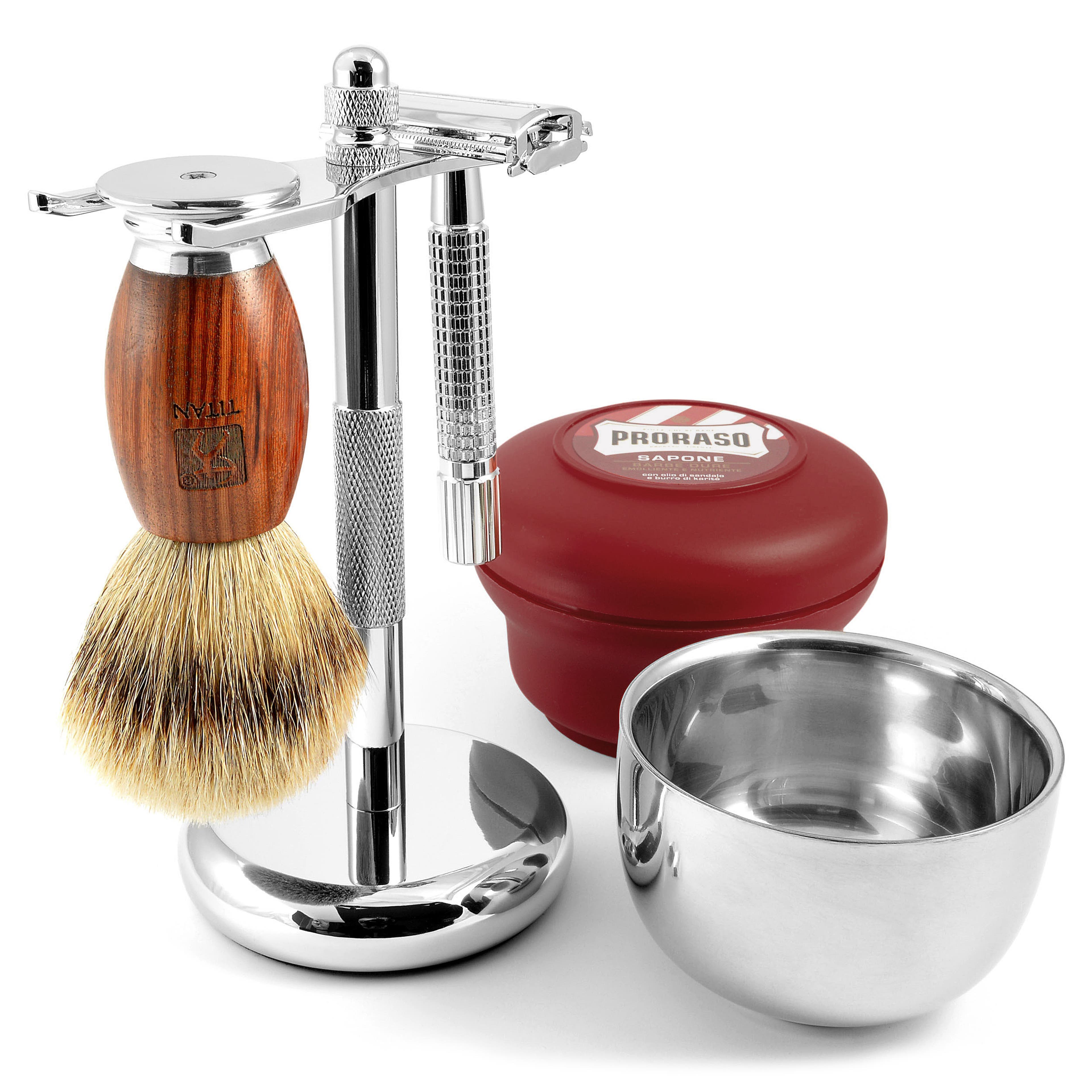 Luxury Red Oak-look Shaving Kit Luxury Red Oak-look Shaving Kit