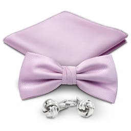 Light Violet and Silver-Tone Suit Accessory Set