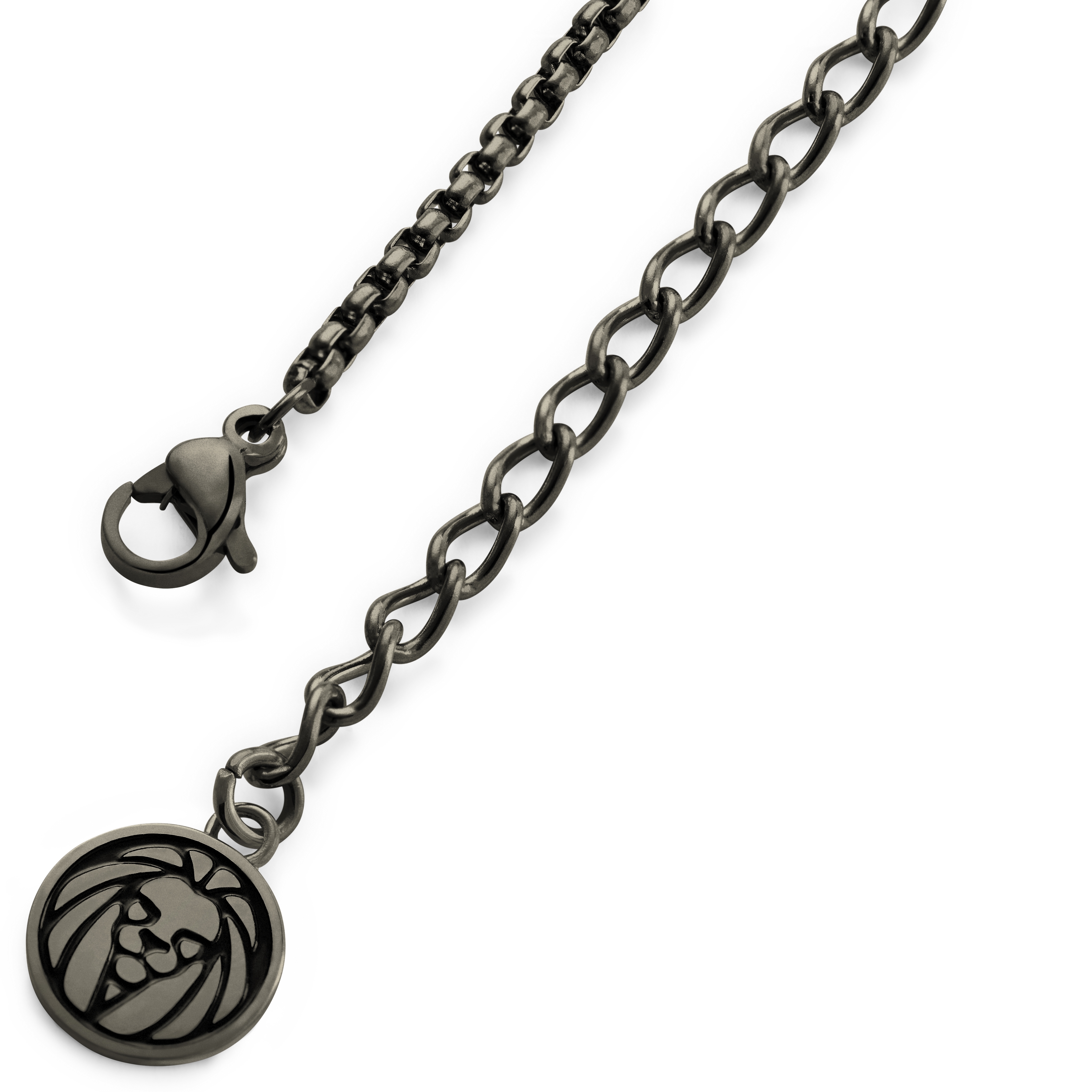 Icarus | Gunmetal Black Stainless Steel Skull Dog Tag Necklace - 4