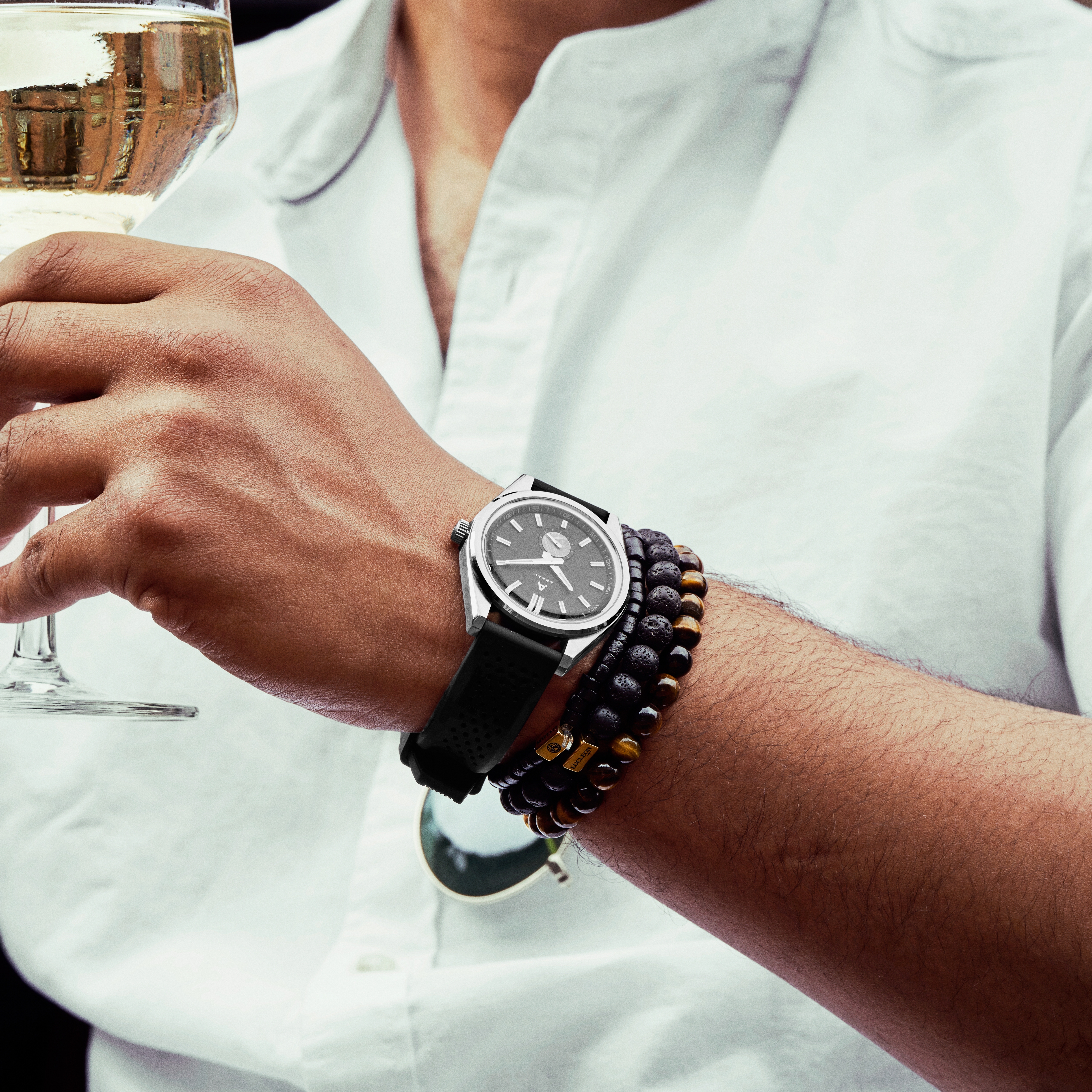 Mond | Silver-tone Stainless Steel and Grey Meteorite Watch - 3