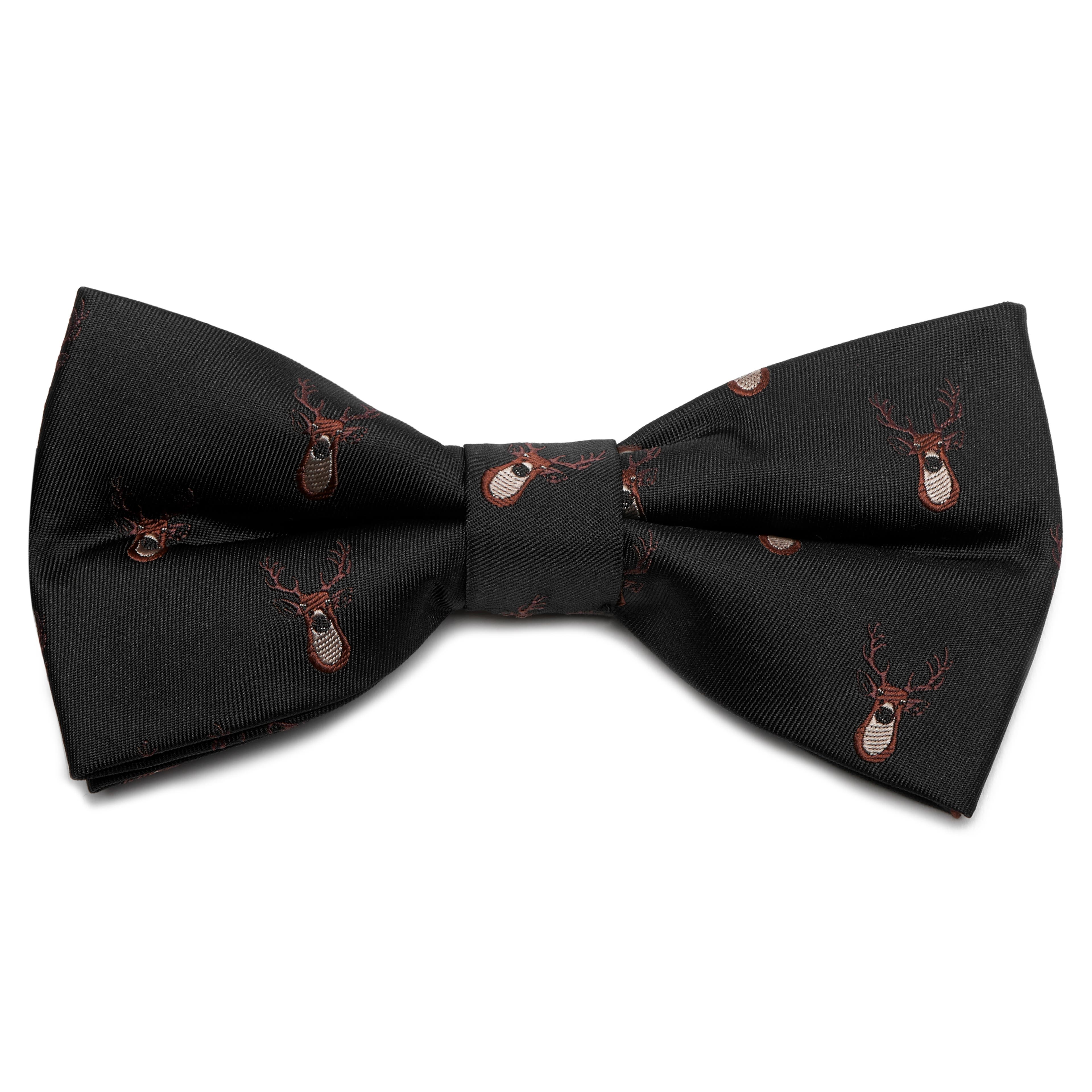 Black Christmas Reindeer Pre-Tied Bow Tie, In stock!