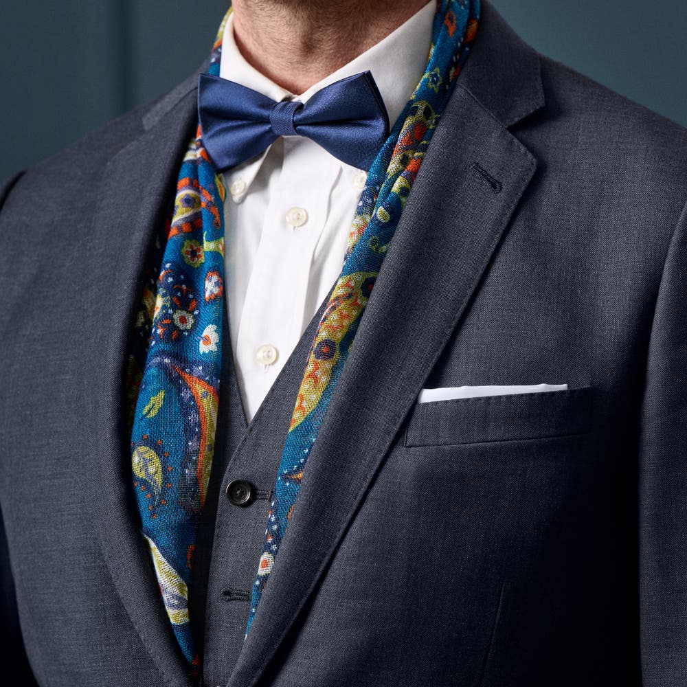 hover: Virtuo | Green and Yellow Paisley Wool Scarf hover: Virtuo | Green and Yellow Paisley Wool Scarf