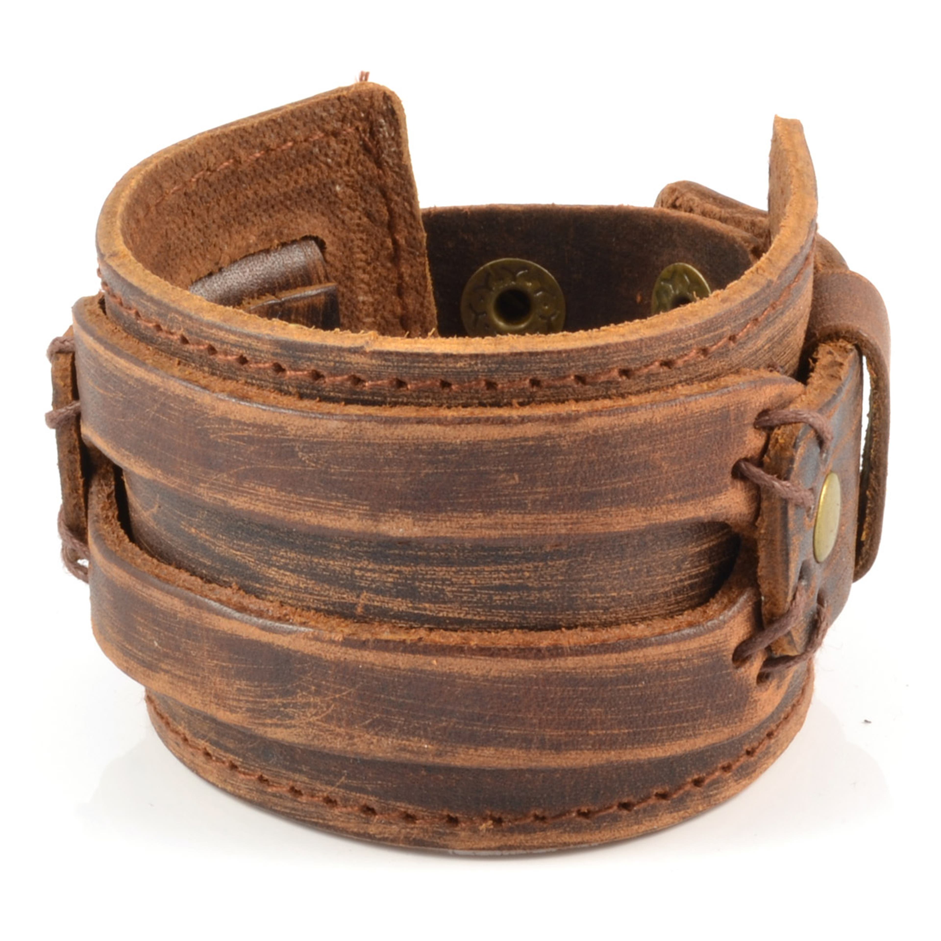 Agrarisch Mordrin Smash Golden Brown Leather Cuff Bracelet | In stock! | Collin Rowe